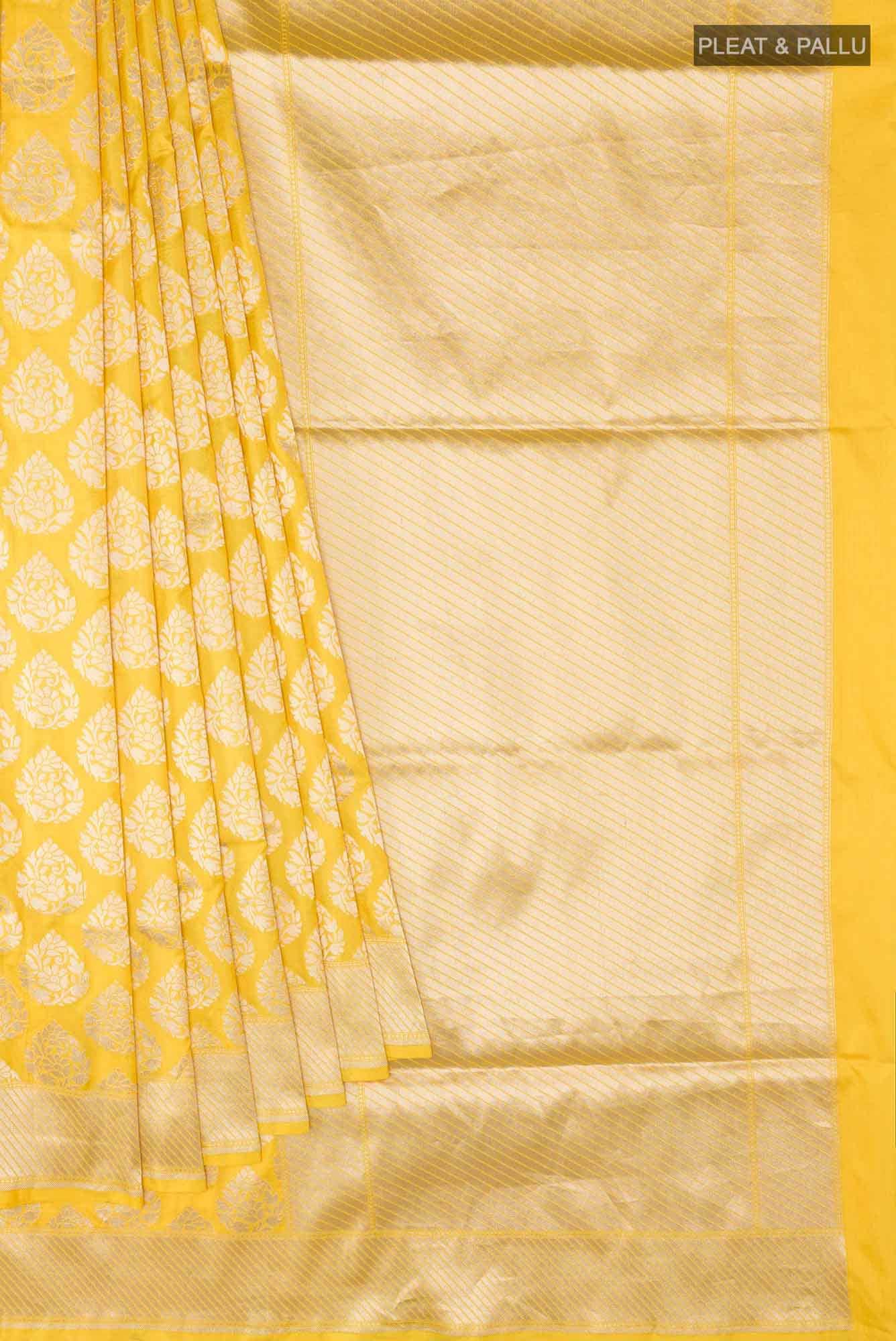 Yellow Banarasi Silk Saree
