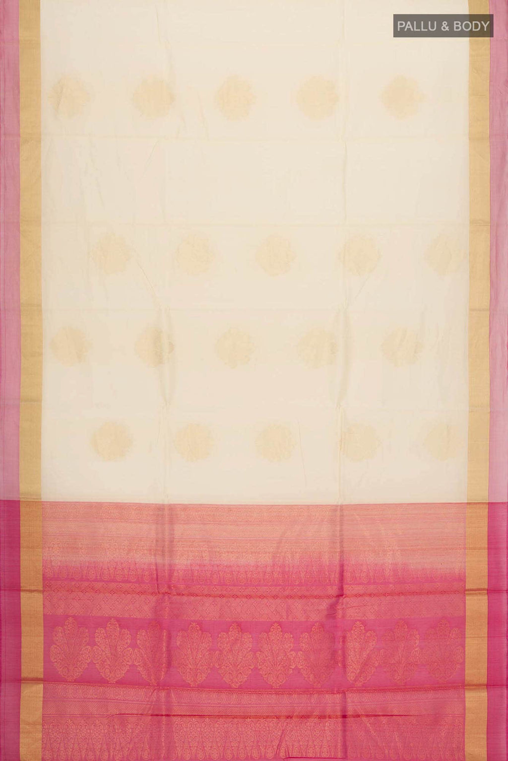 Beige Silk Cotton Saree