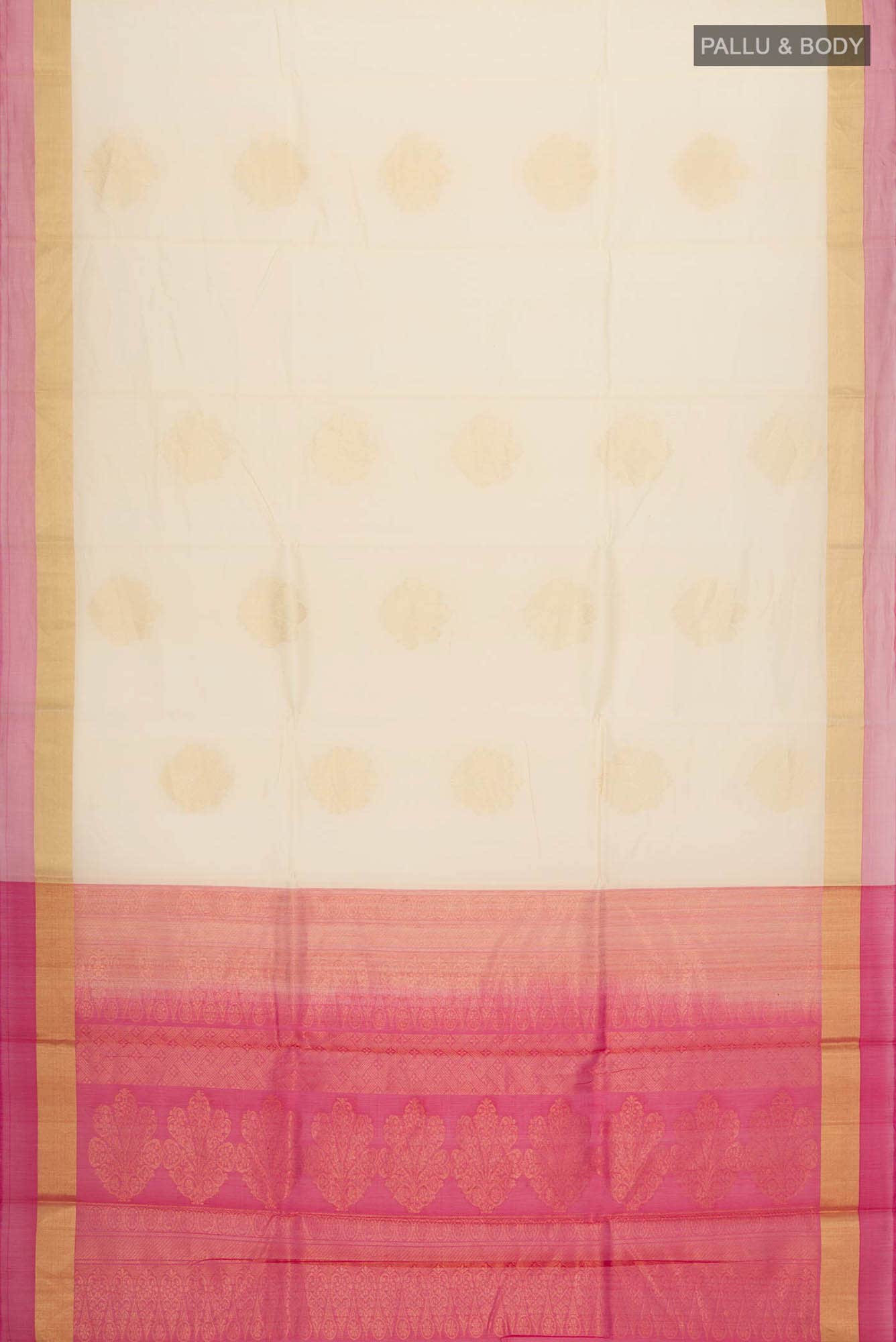 Beige Silk Cotton Saree