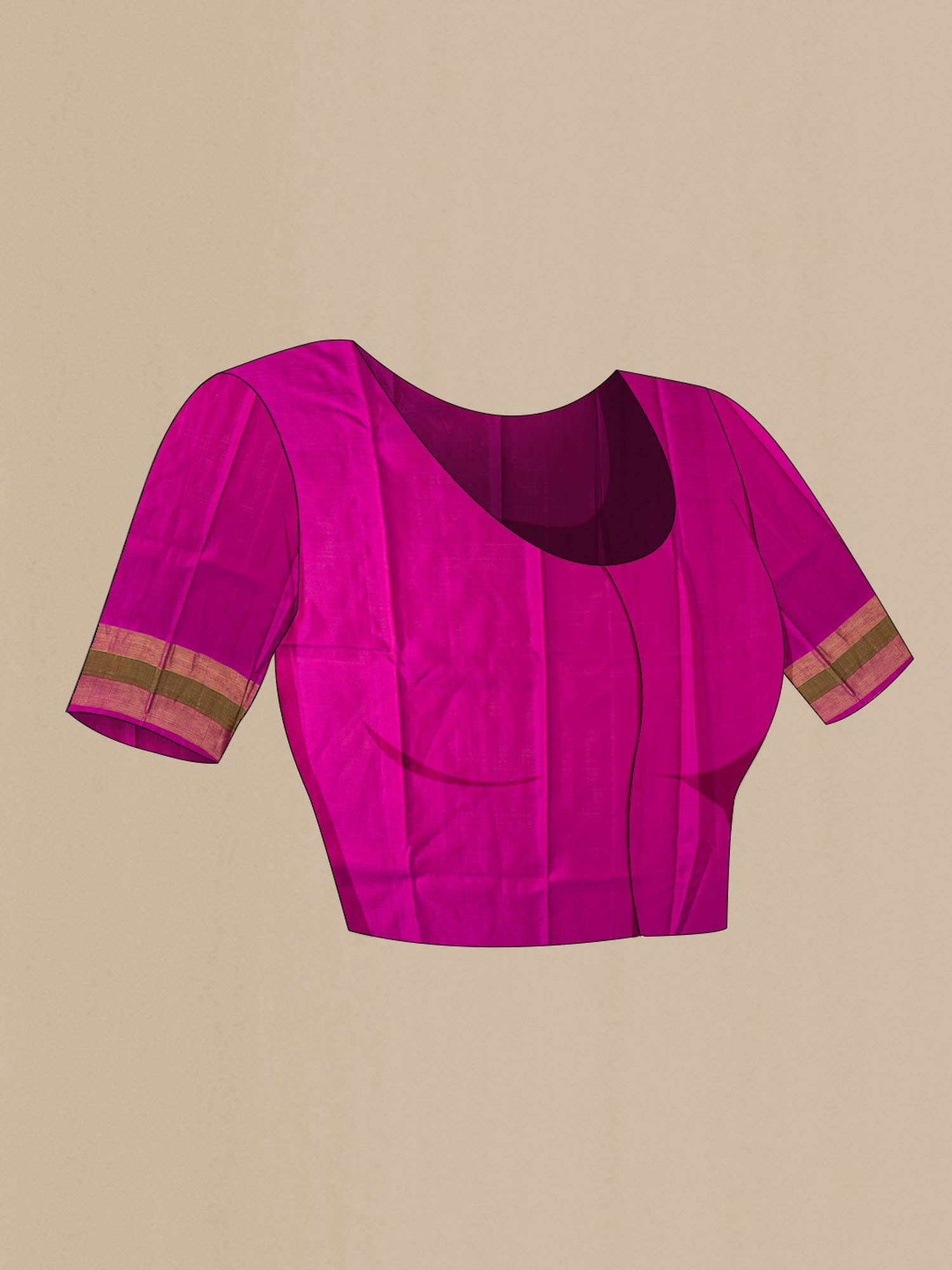 Beige Kanchipuram Silk Saree