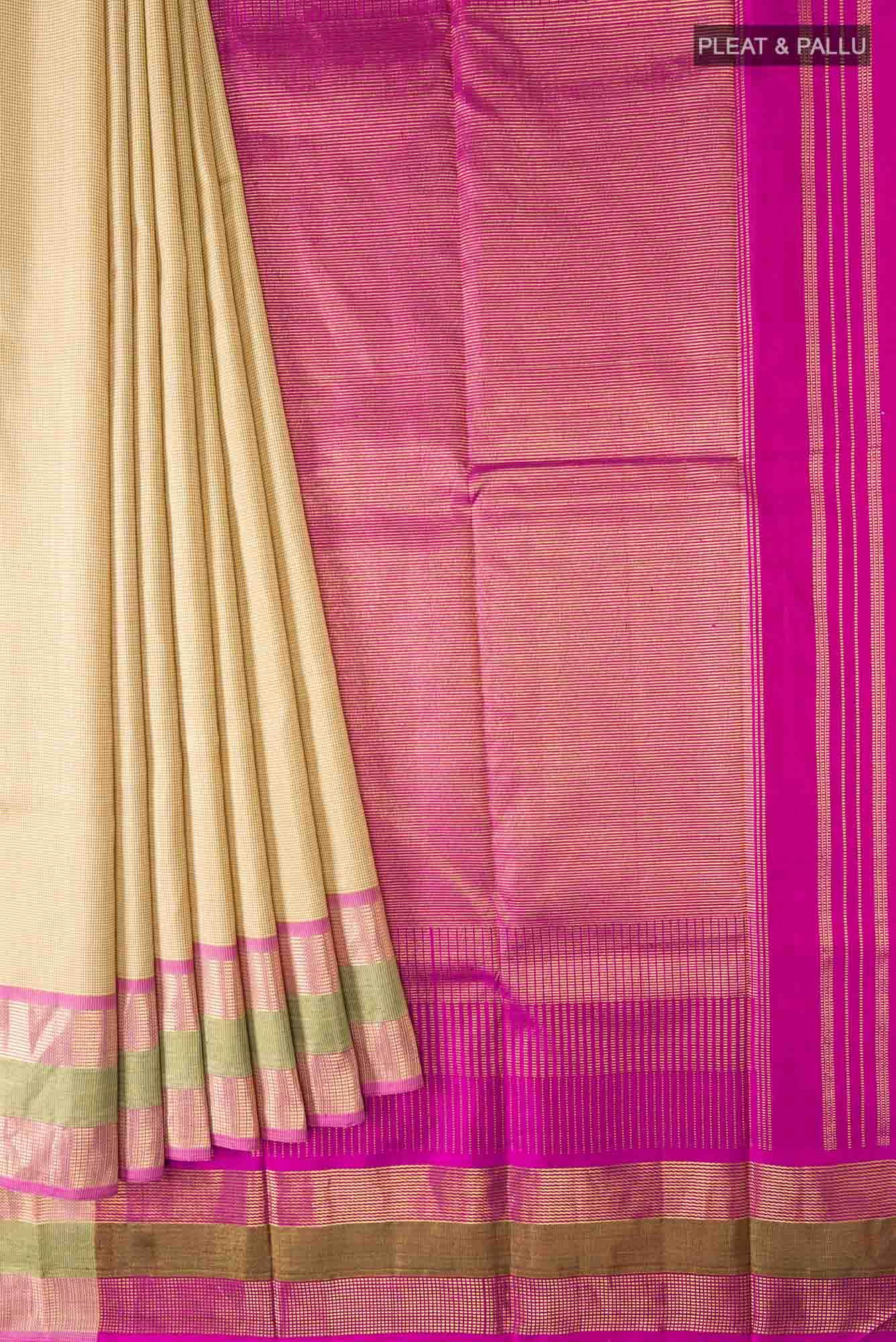 Beige Kanchipuram Silk Saree