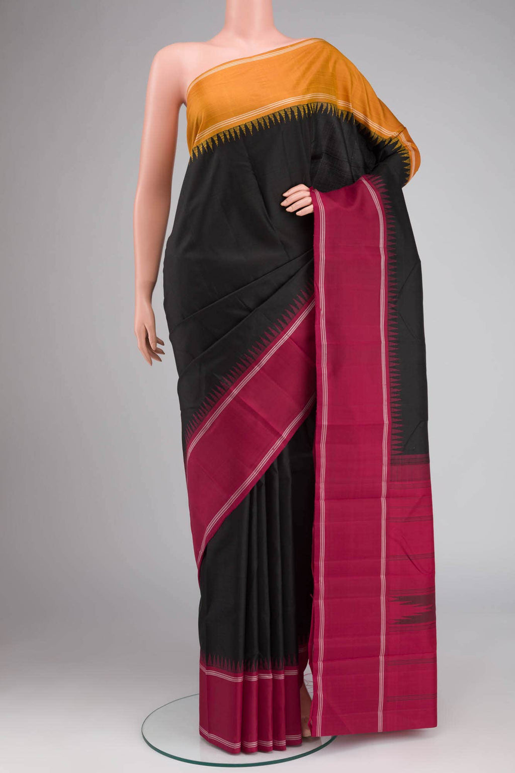 Black Kanchipuram Silk Saree