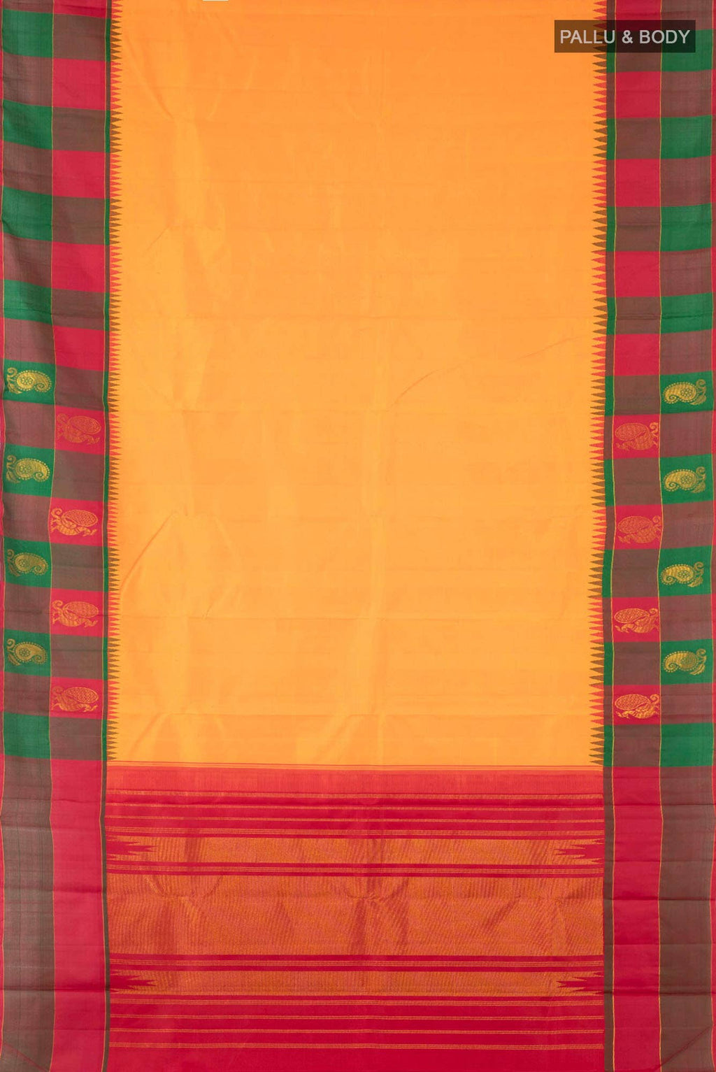 Yellow Kanchipuram Silk Saree