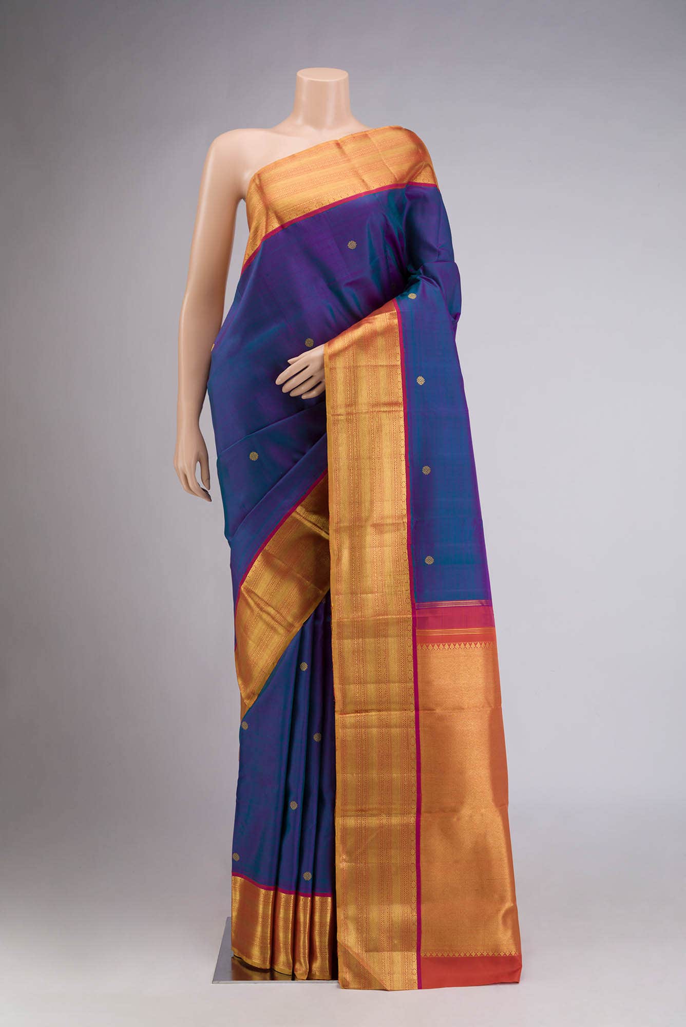 Blue Kanchipuram Silk Saree