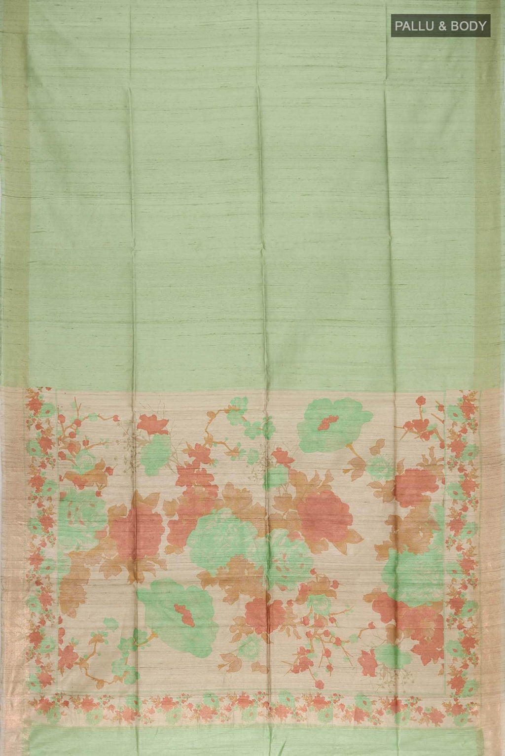 Green Bhagalpuri Tussar Silk Saree