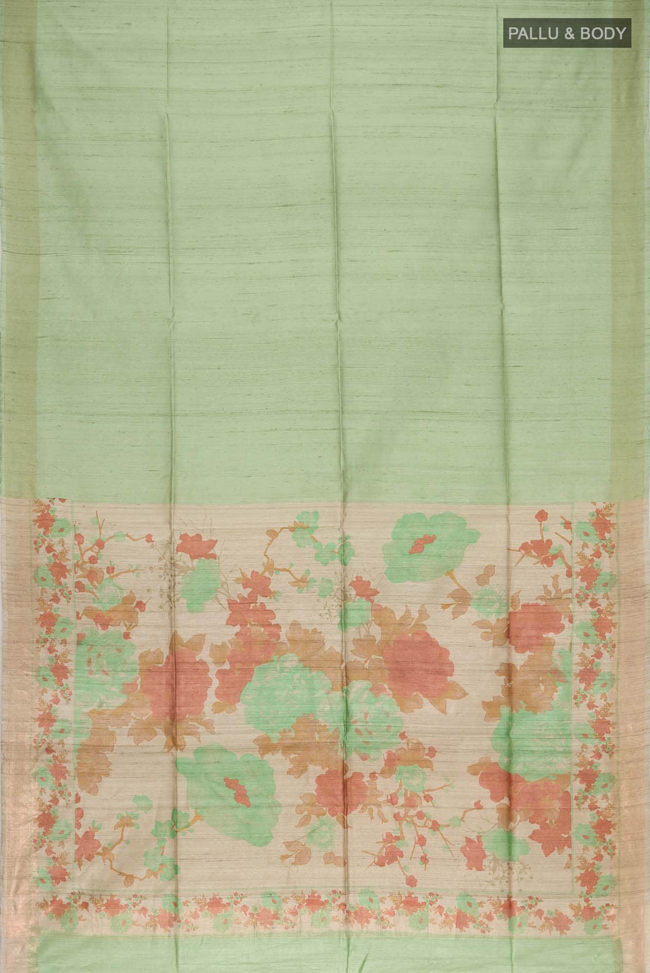 Green Bhagalpuri Tussar Silk Saree