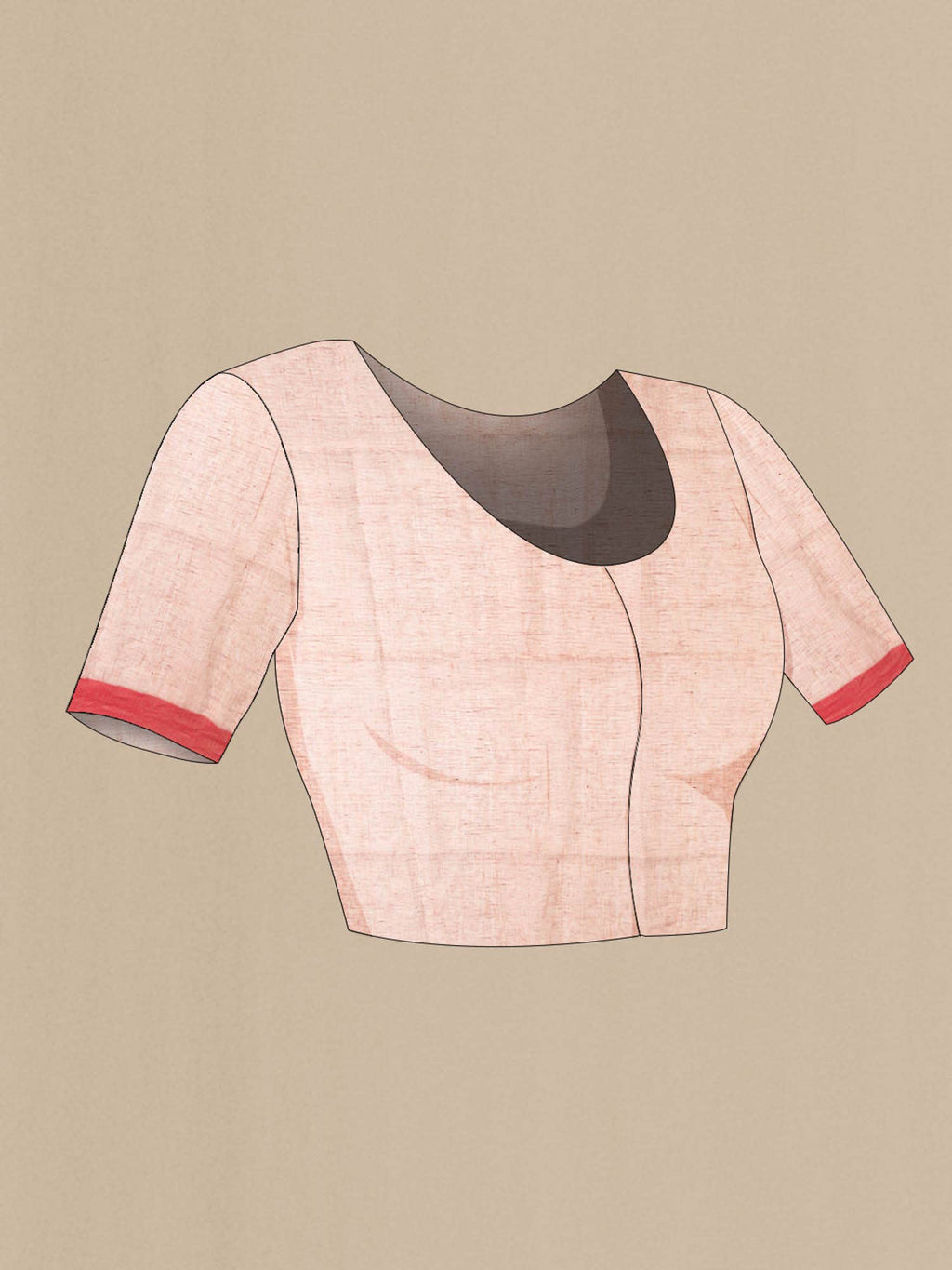 Beige Linen Saree