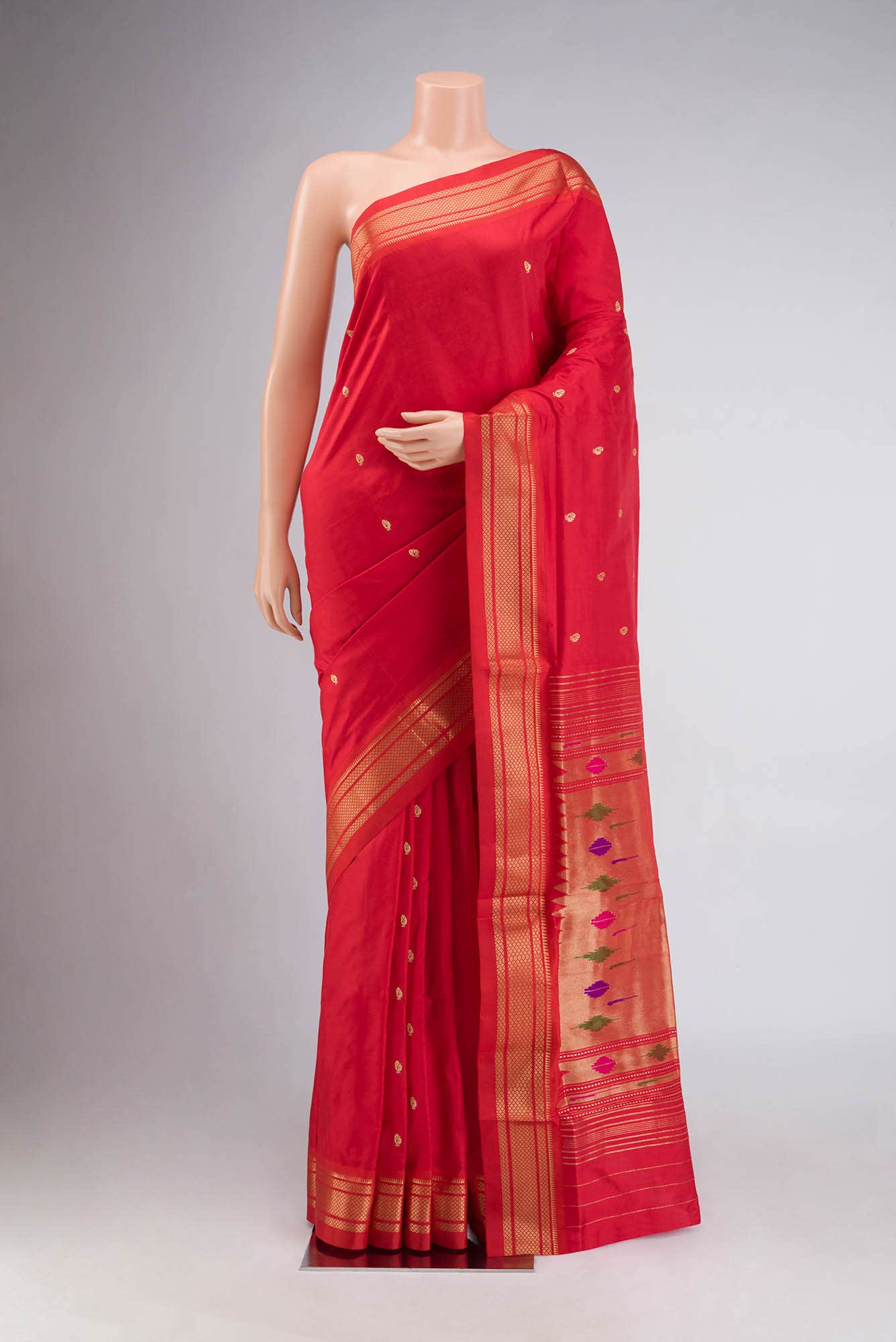 Red Paithani Silk Saree