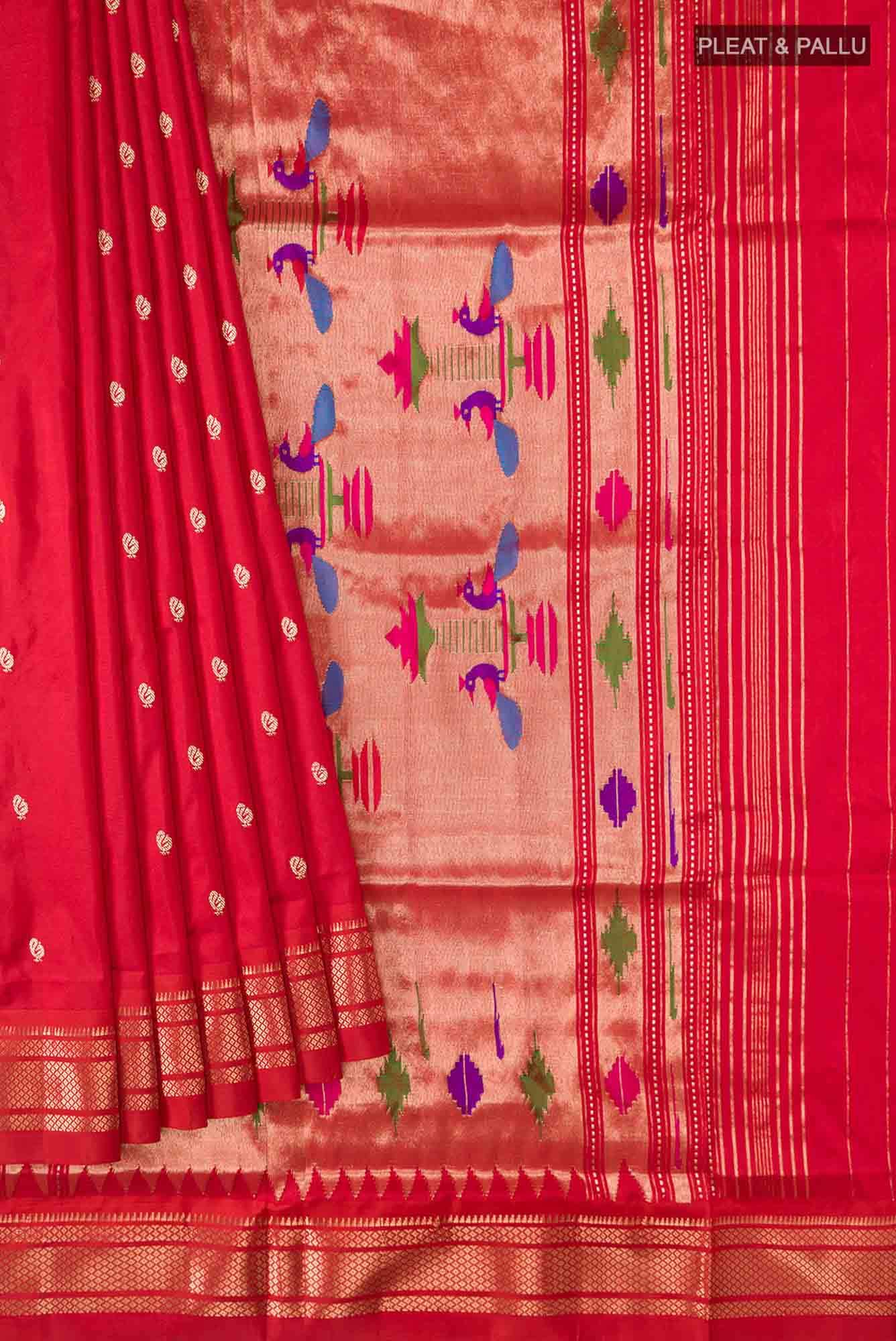Red Paithani Silk Saree
