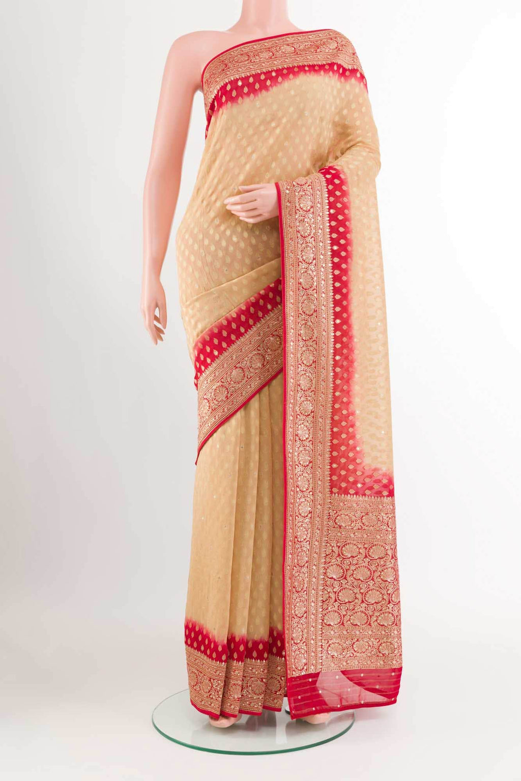 Beige Georgette Saree