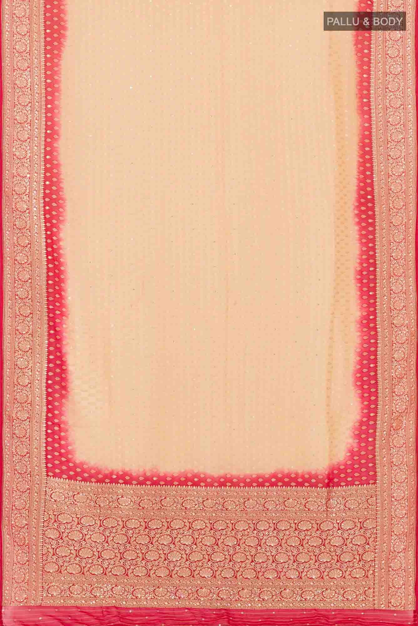 Beige Georgette Saree