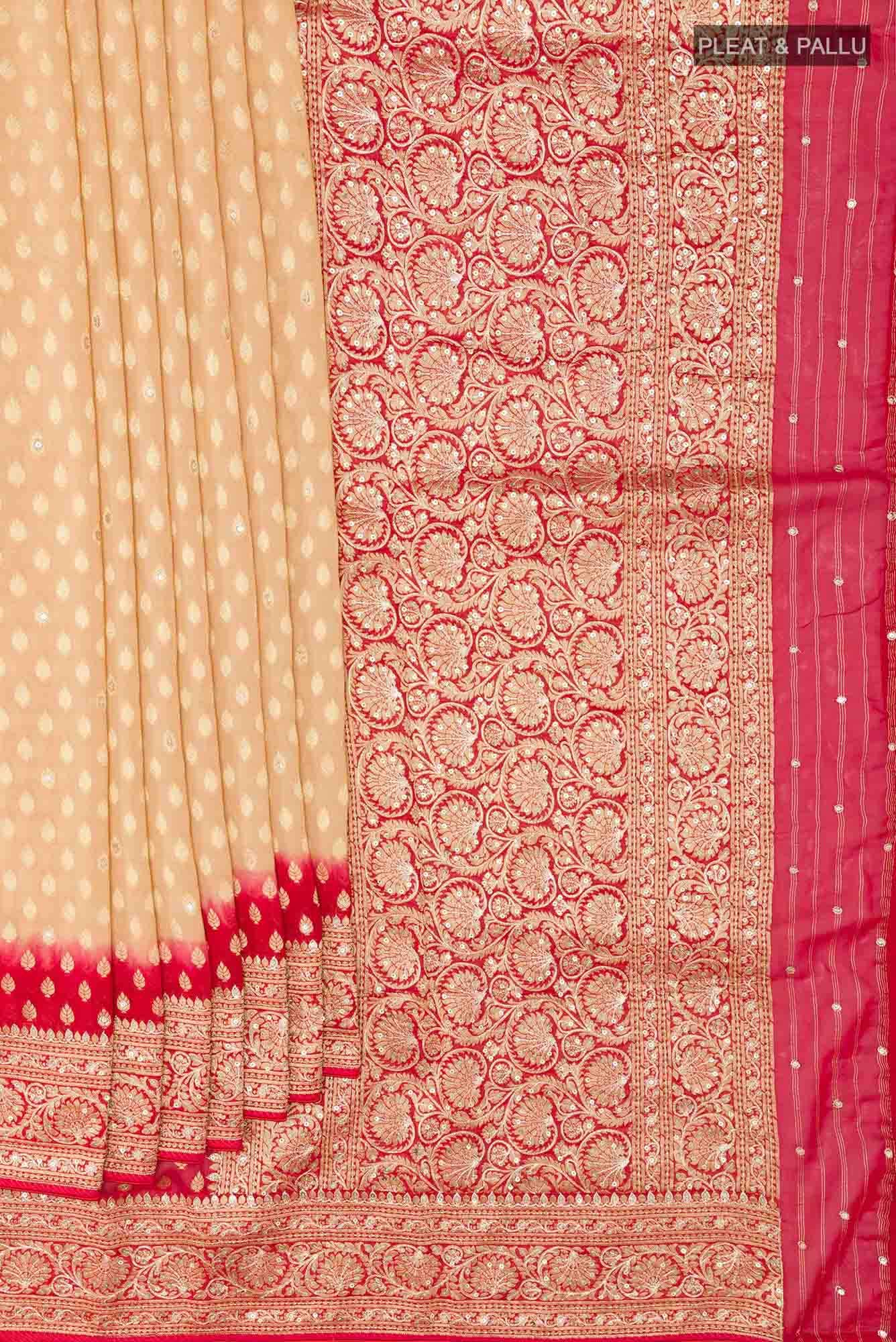 Beige Georgette Saree
