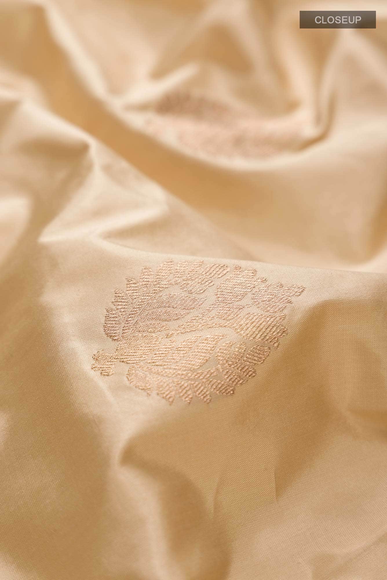 Beige Banarasi Katan Silk Saree