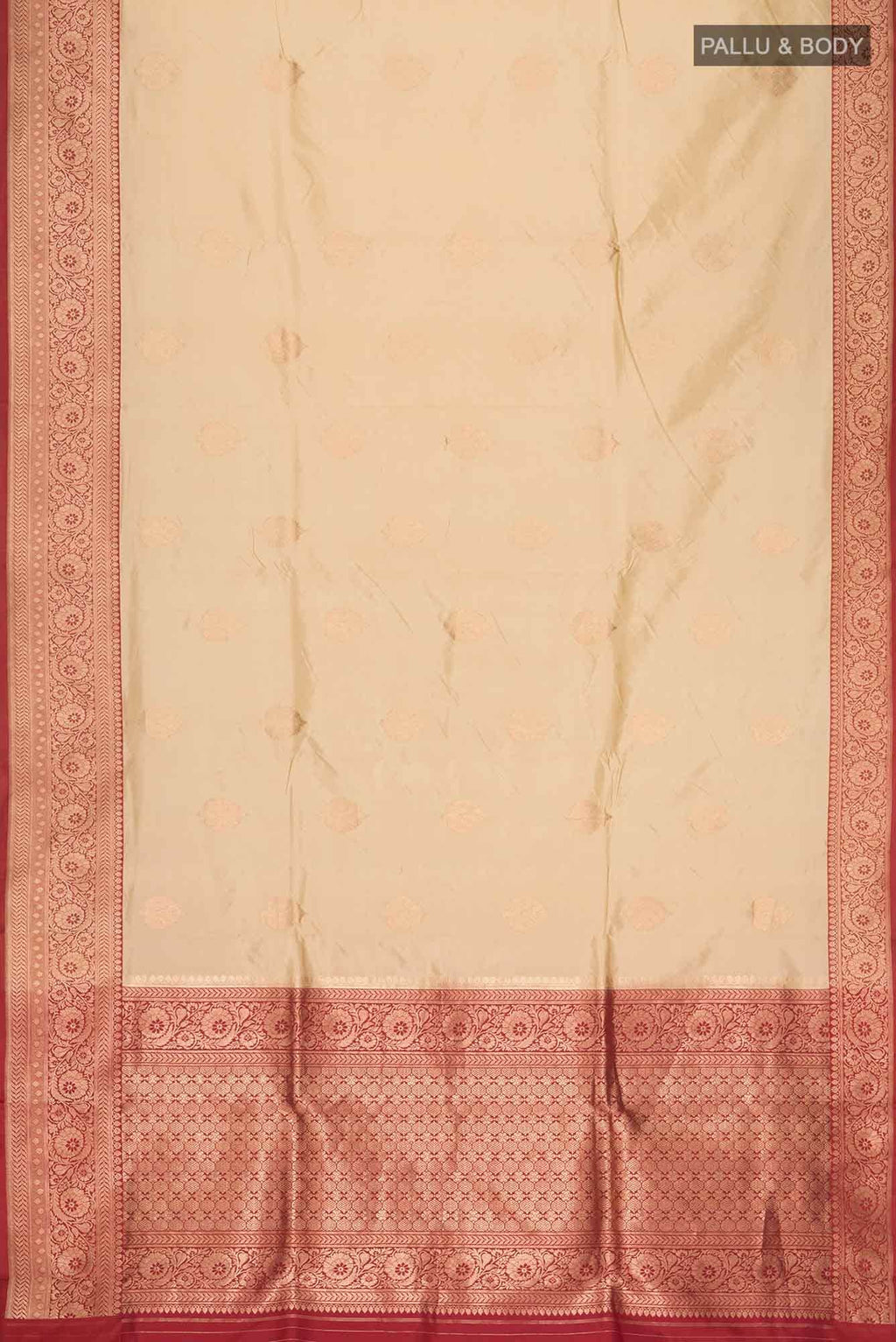 Beige Banarasi Katan Silk Saree
