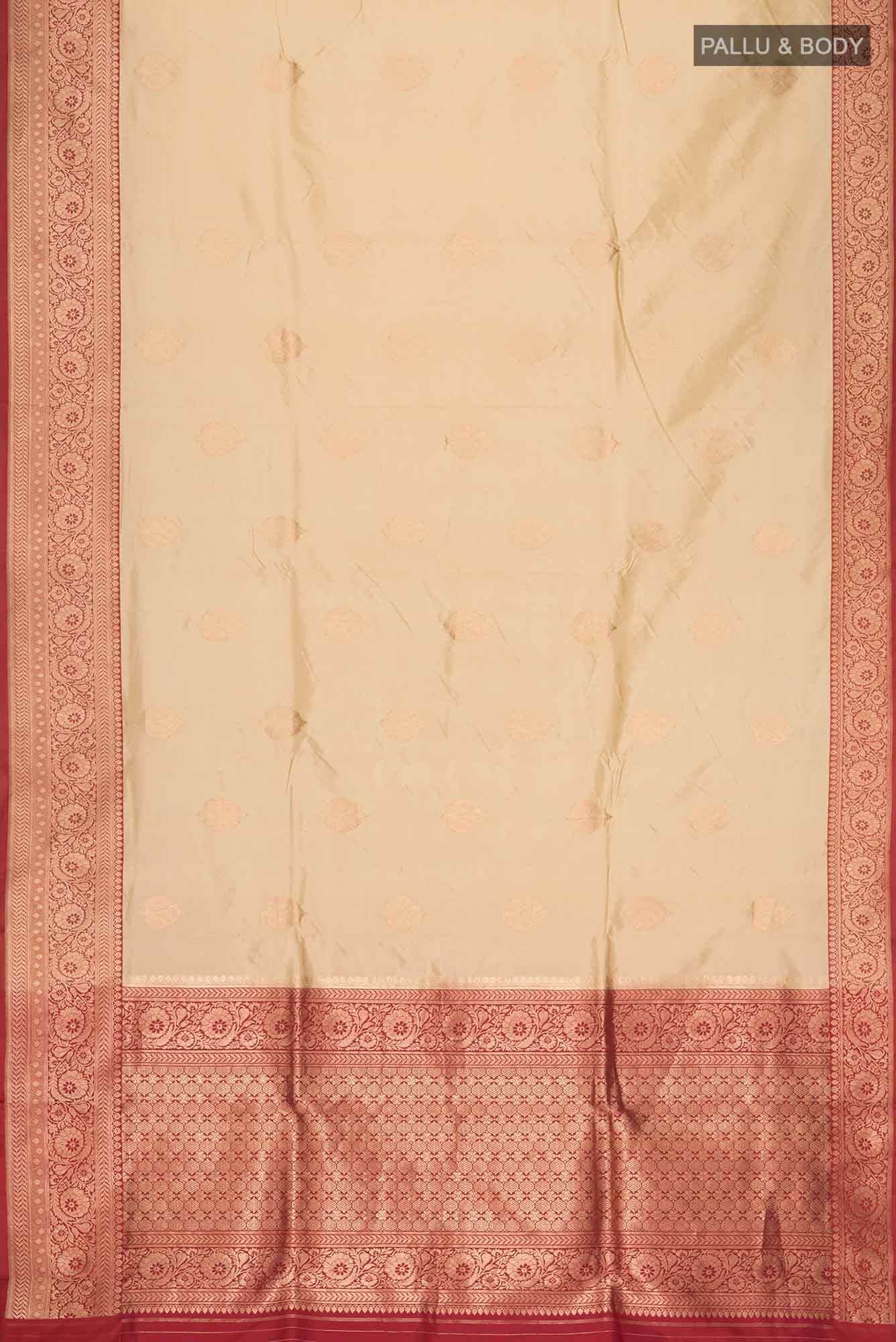 Beige Banarasi Katan Silk Saree