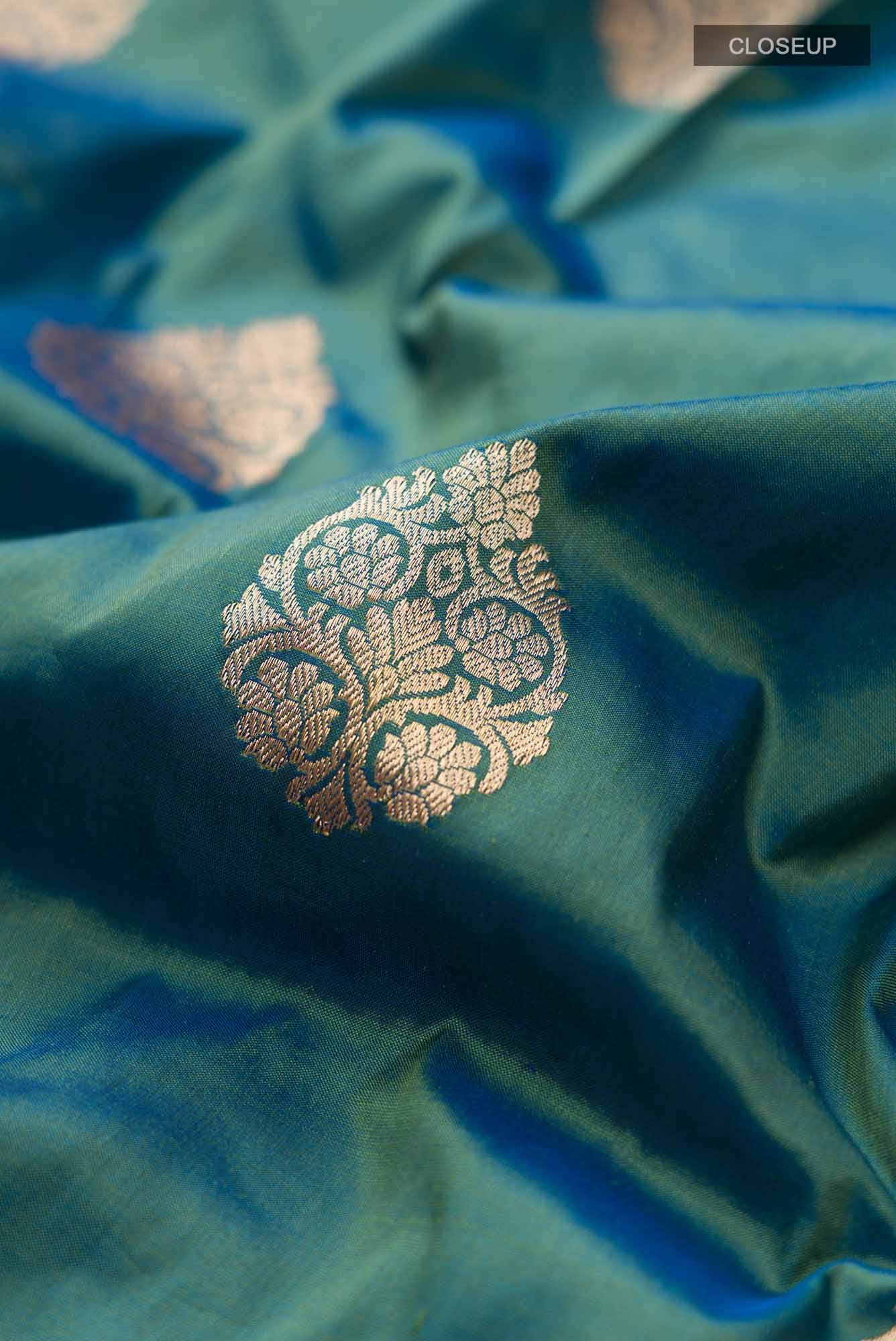 Blue Banarasi Katan Silk Saree