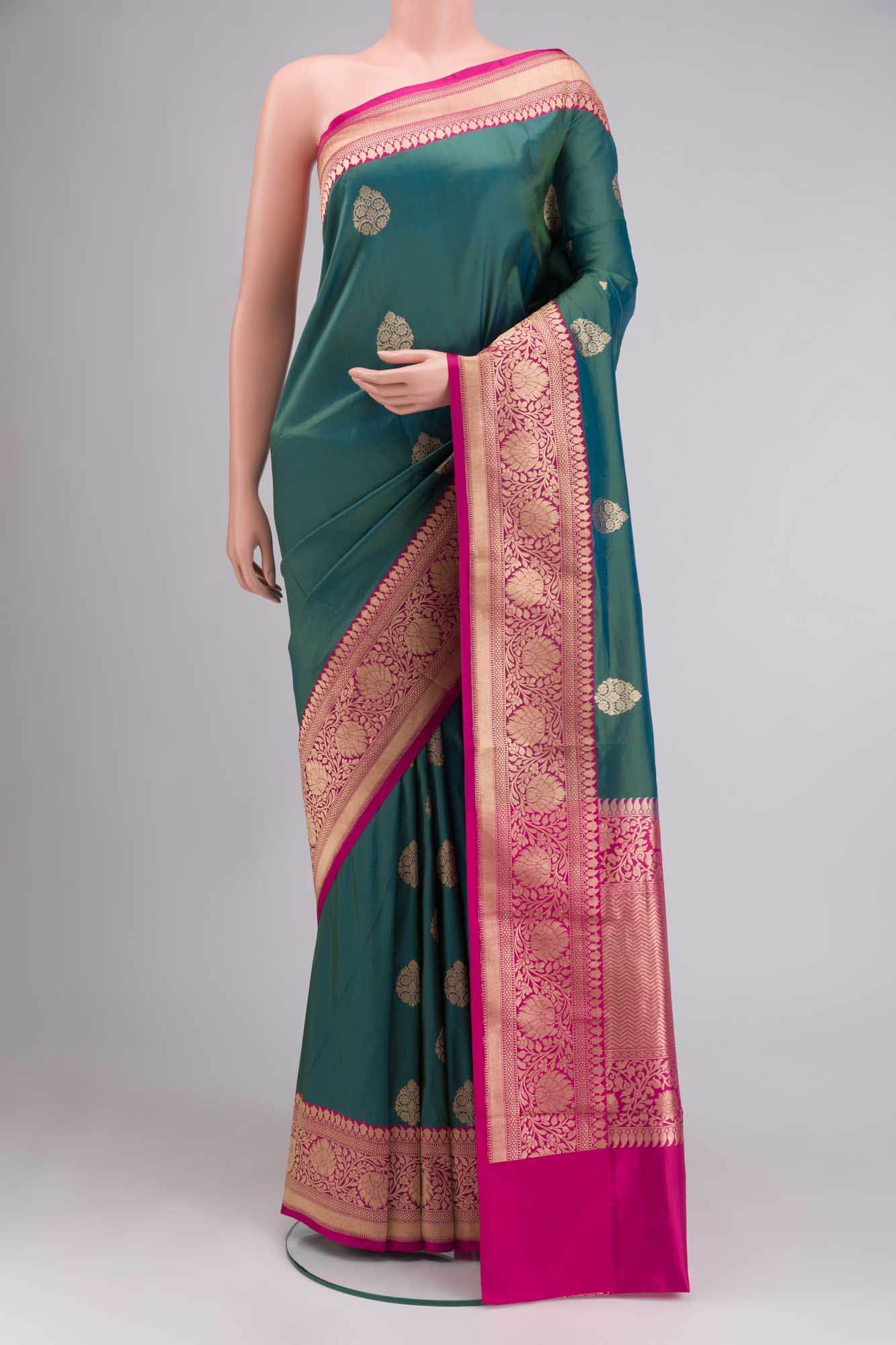 Blue Banarasi Katan Silk Saree