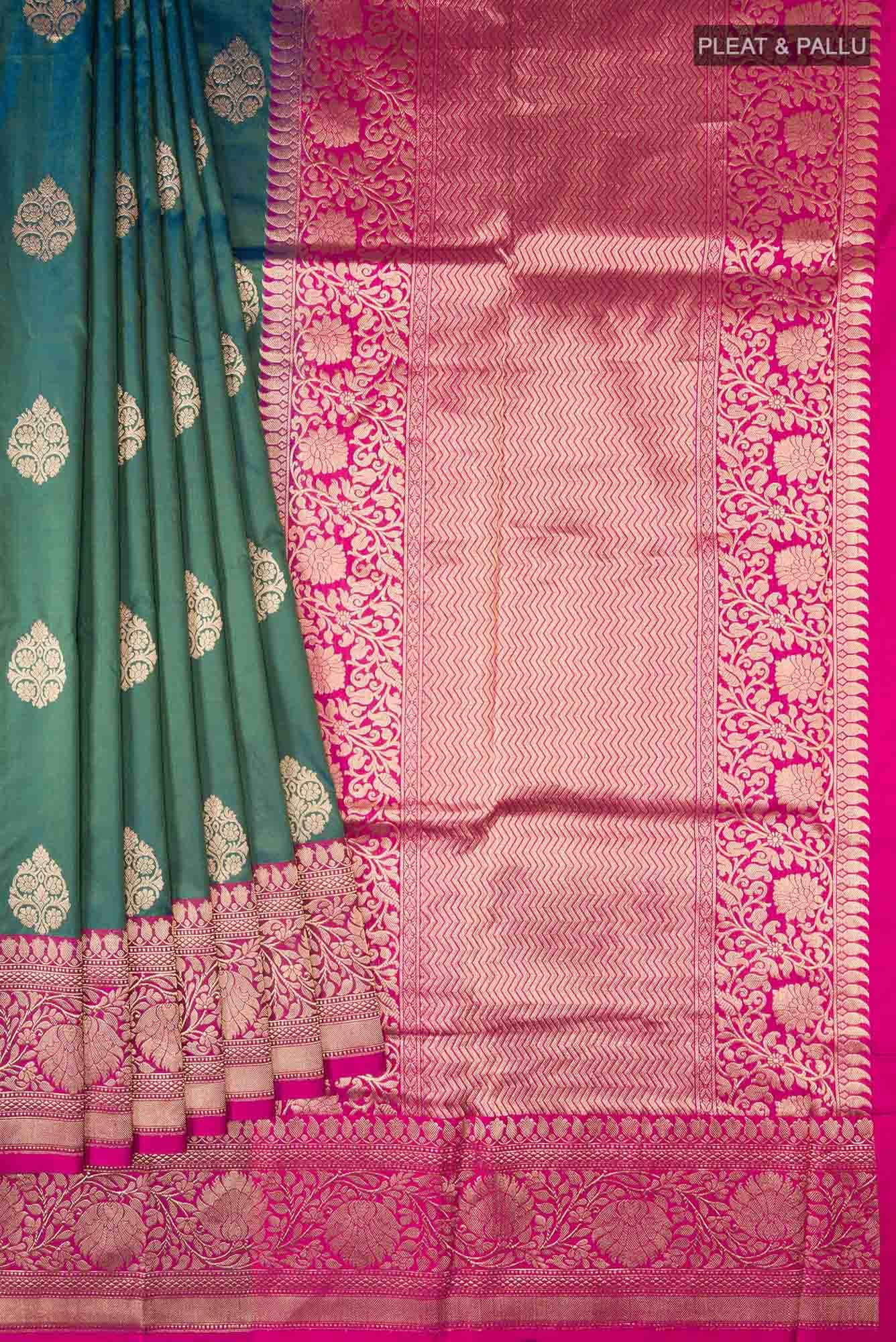 Blue Banarasi Katan Silk Saree