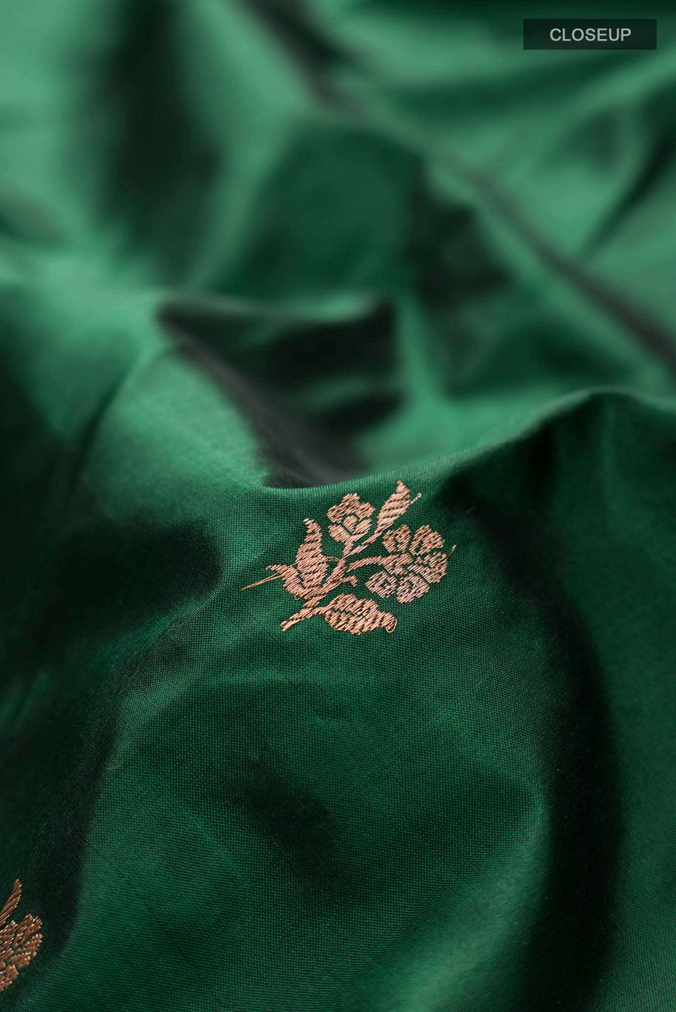 Green Banarasi Katan Silk Saree