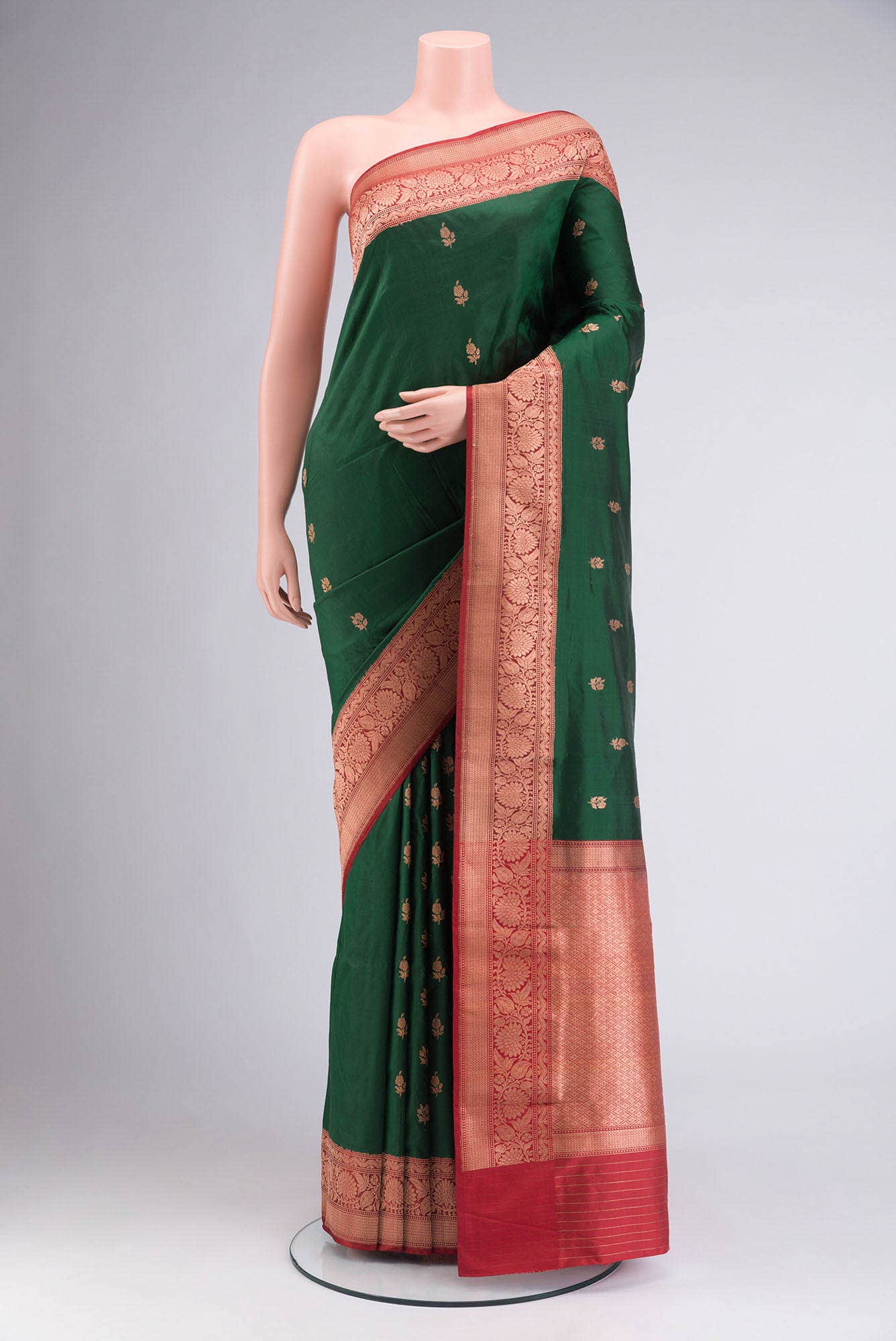 Green Banarasi Katan Silk Saree