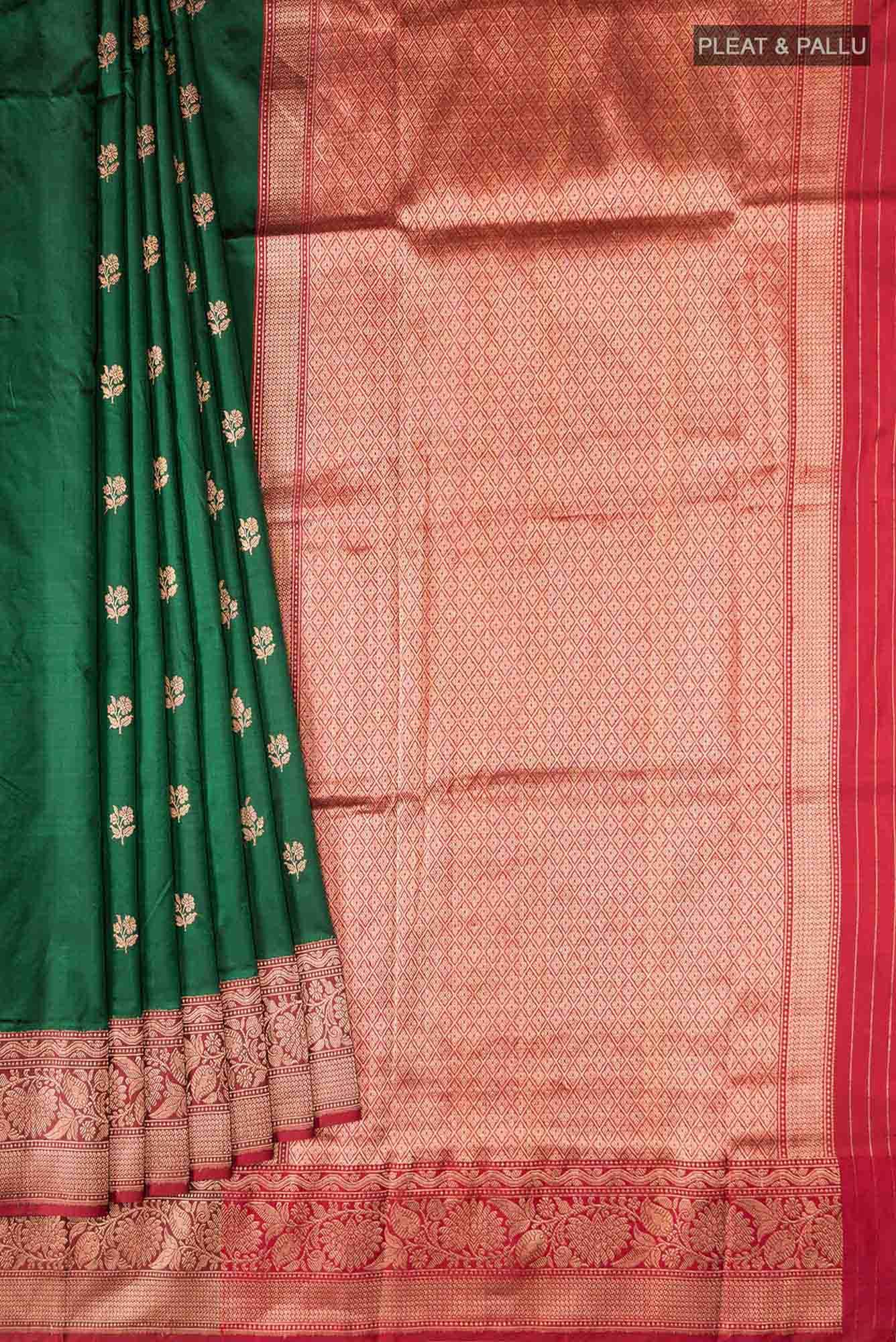 Green Banarasi Katan Silk Saree