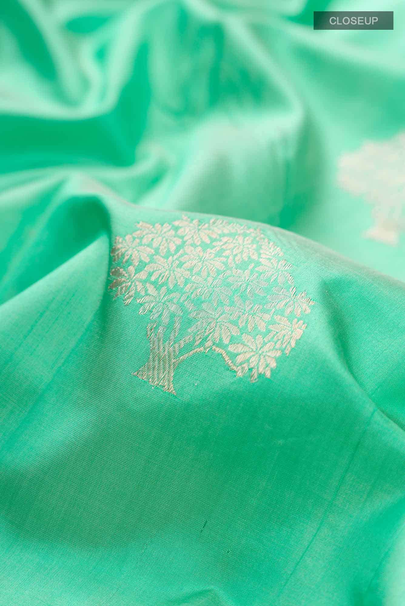 Green Banarasi Katan Silk Saree