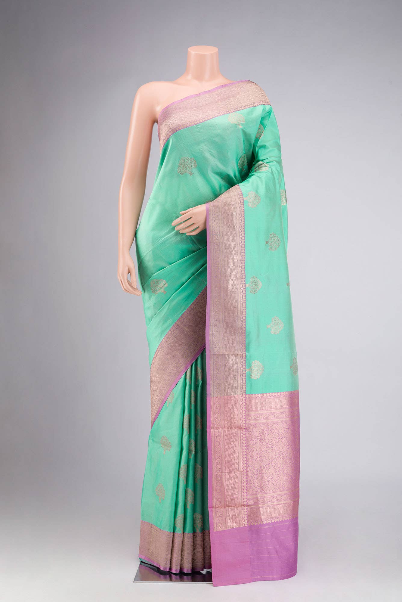 Green Banarasi Katan Silk Saree