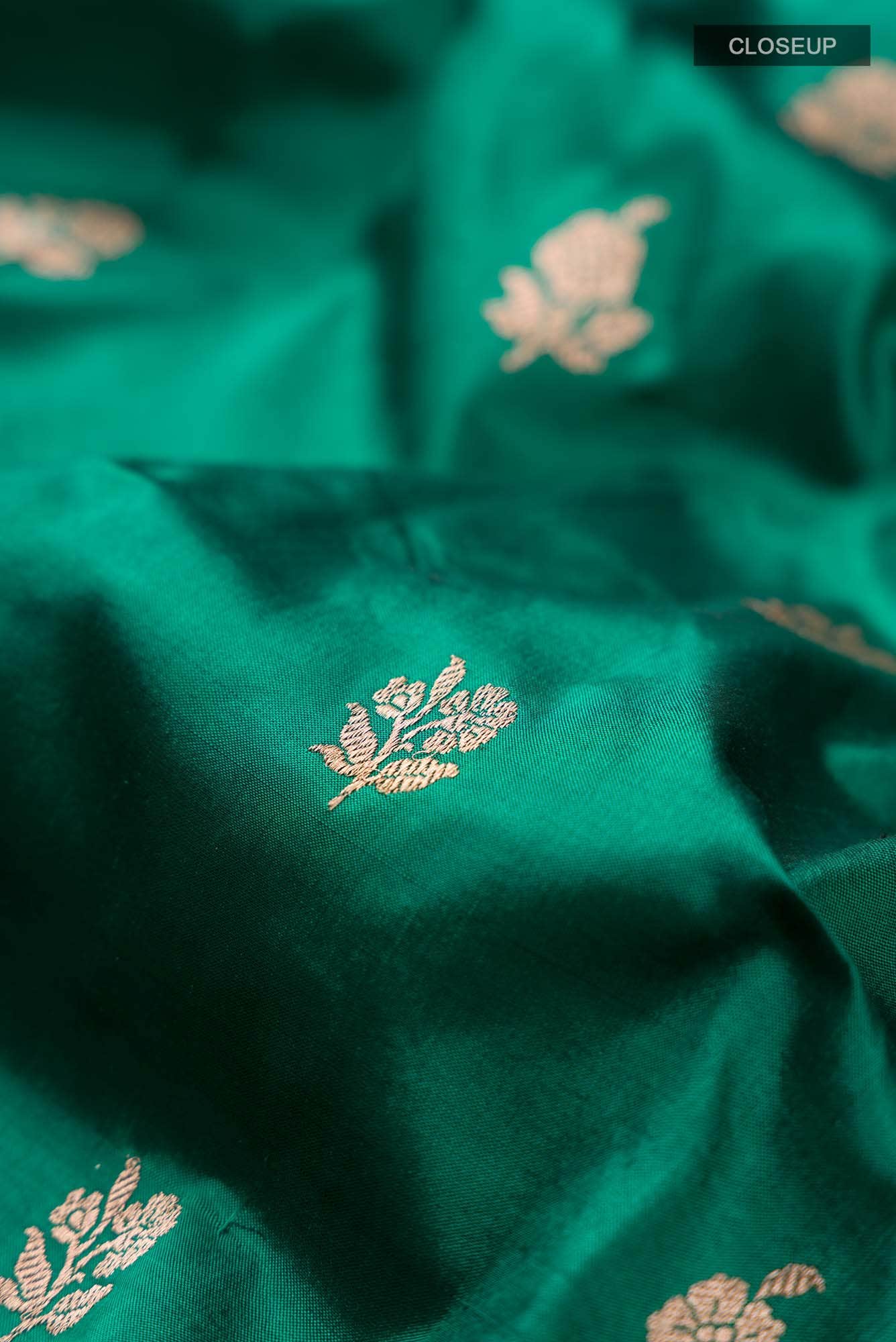 Green Banarasi Katan Silk Saree