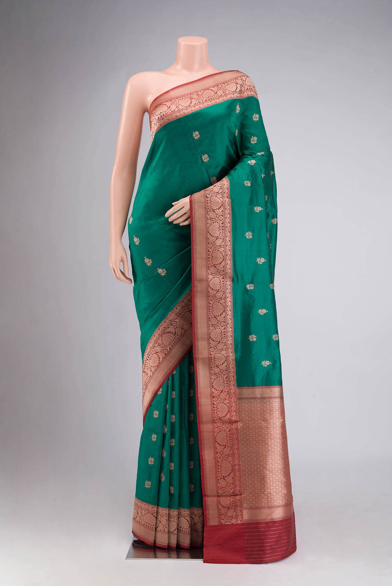 Green Banarasi Katan Silk Saree