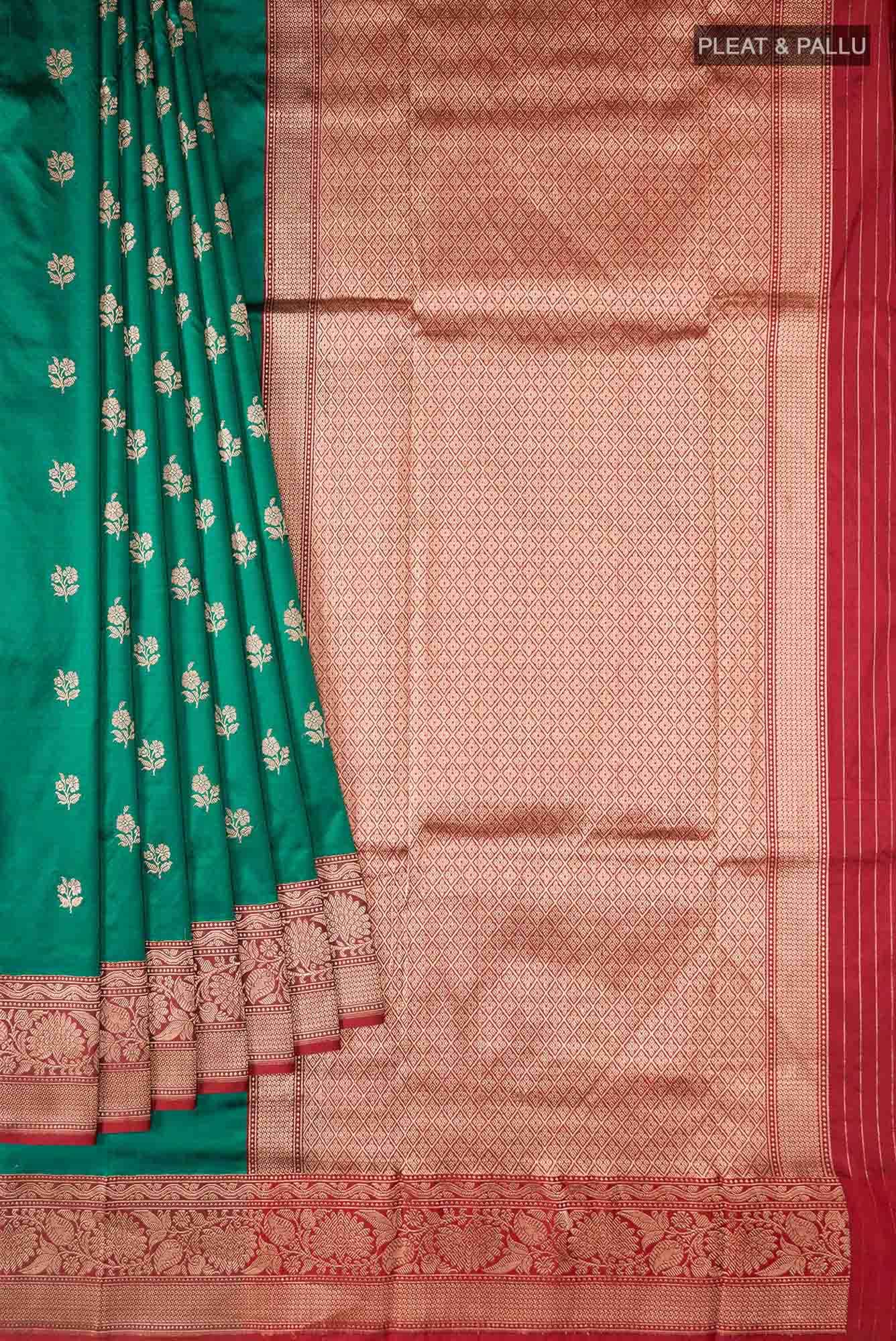 Green Banarasi Katan Silk Saree