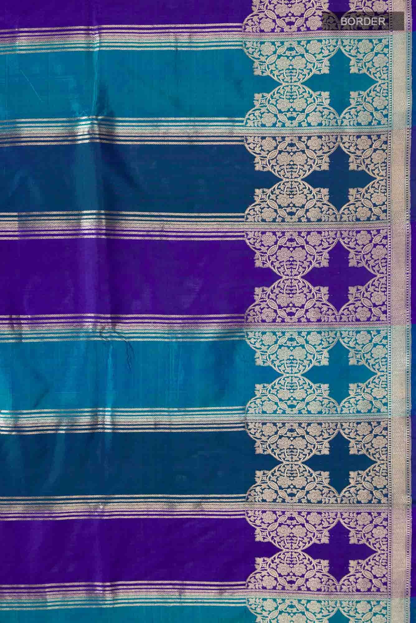 Blue Banarasi Katan Silk Saree