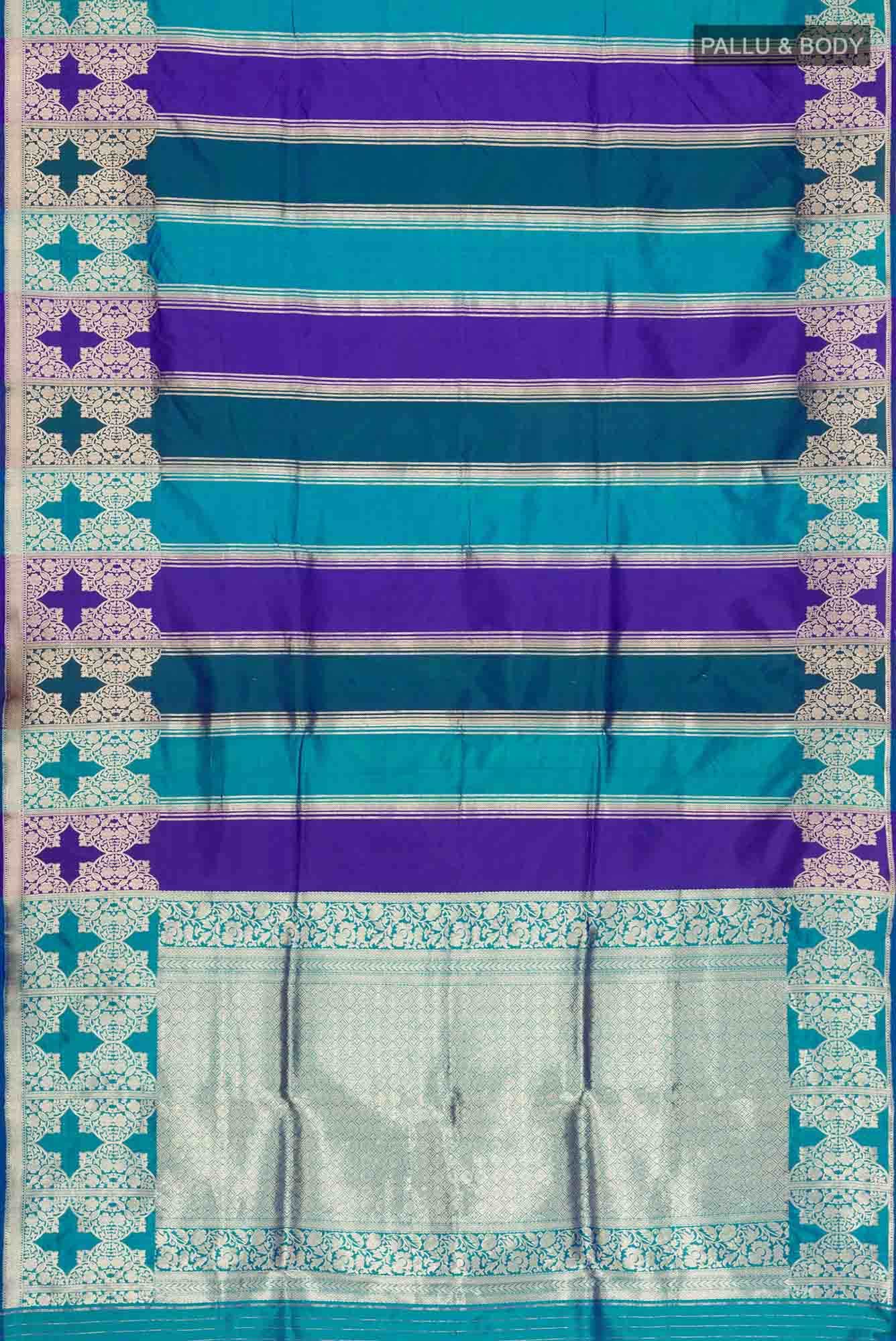 Blue Banarasi Katan Silk Saree