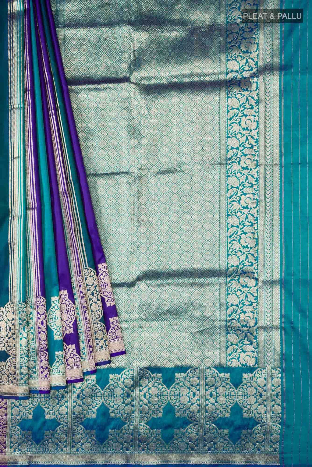Blue Banarasi Katan Silk Saree