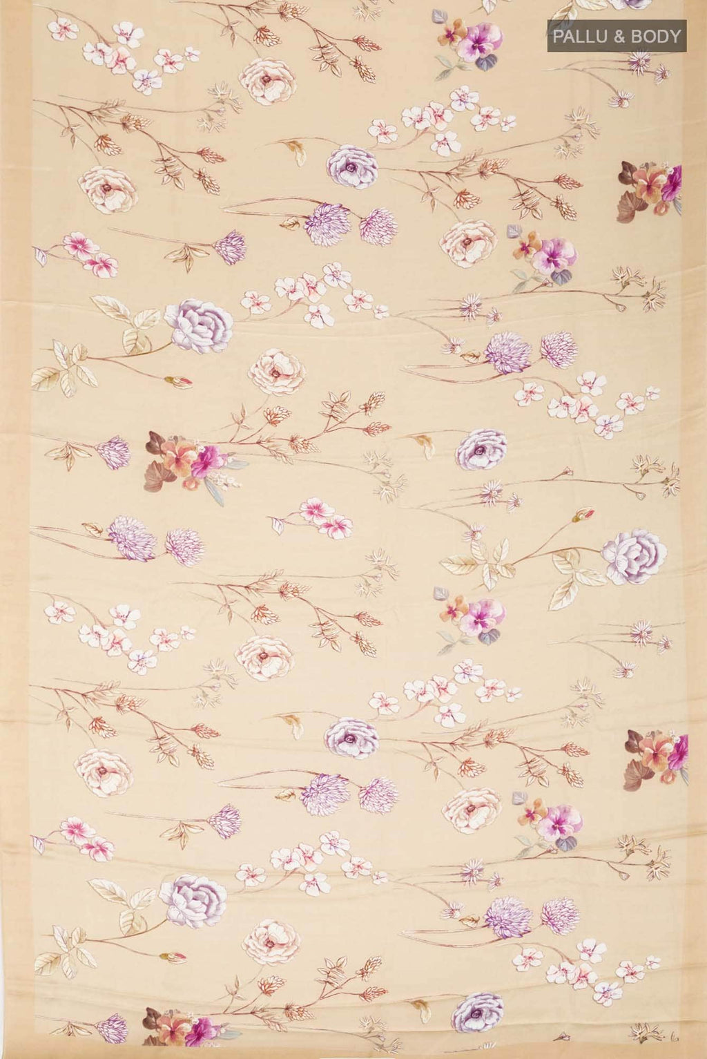 Beige Satin Silk Saree