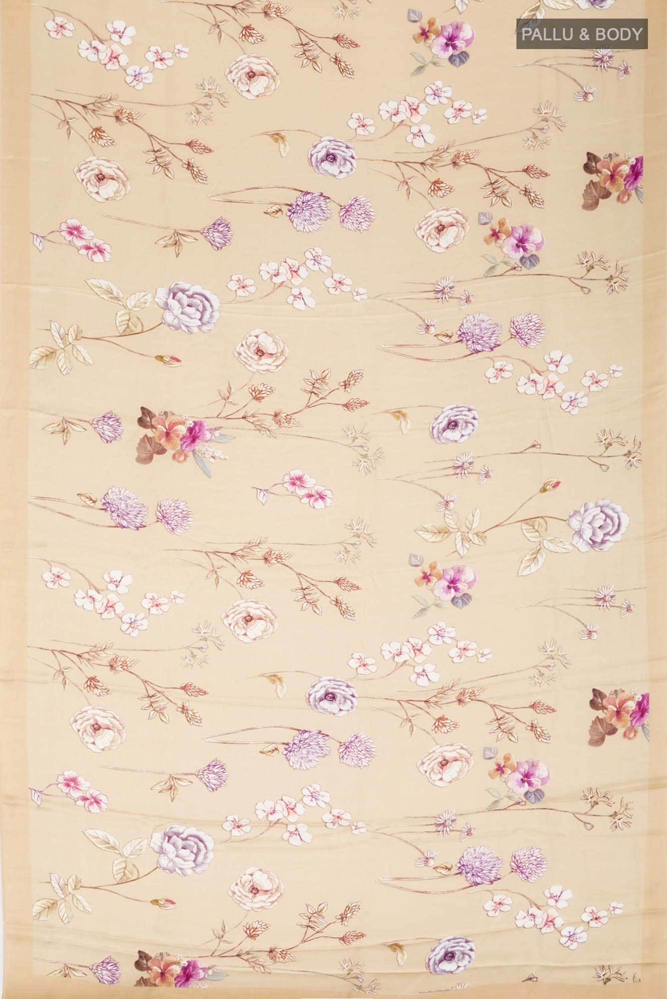 Beige Satin Silk Saree