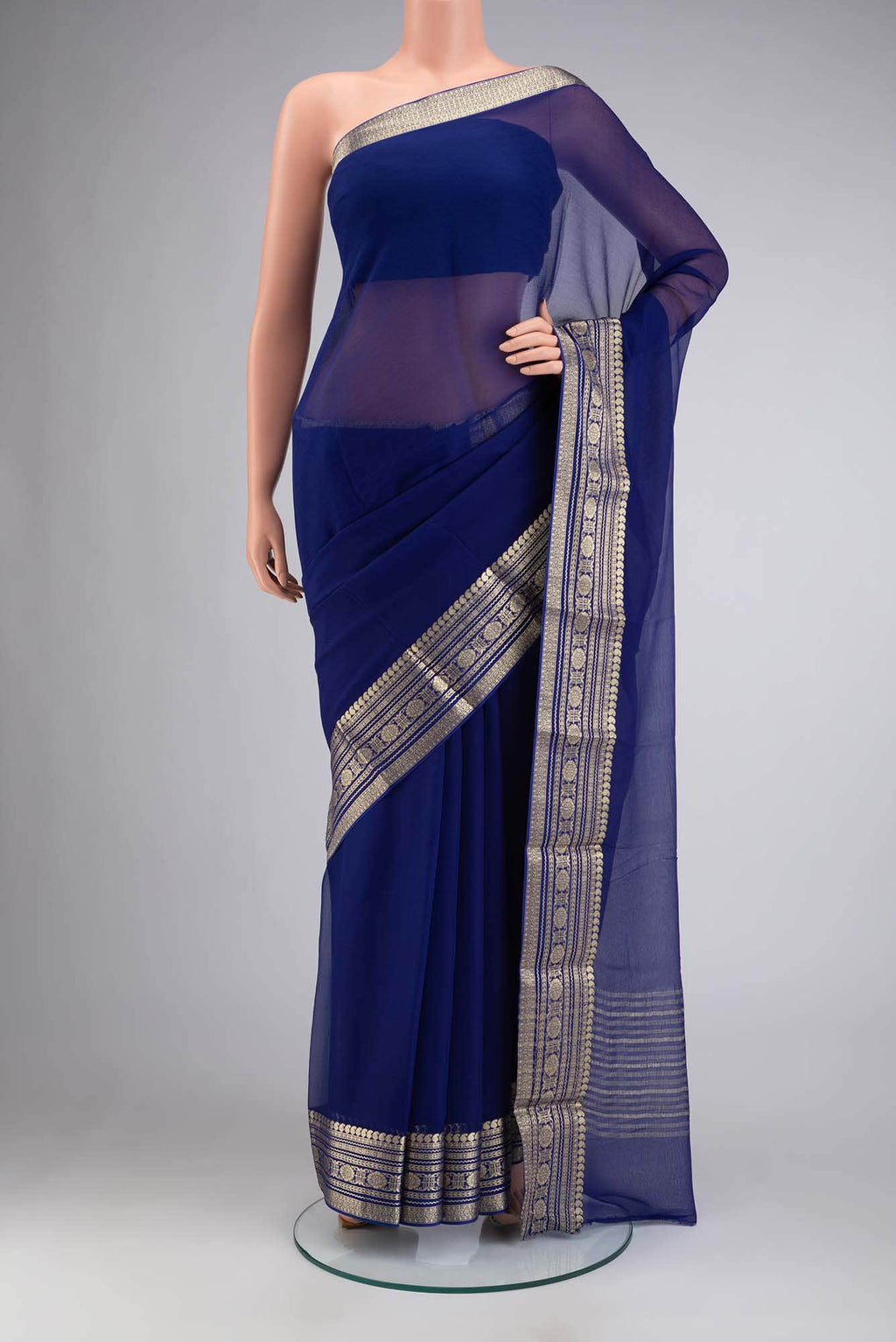 Blue Chiffon Saree