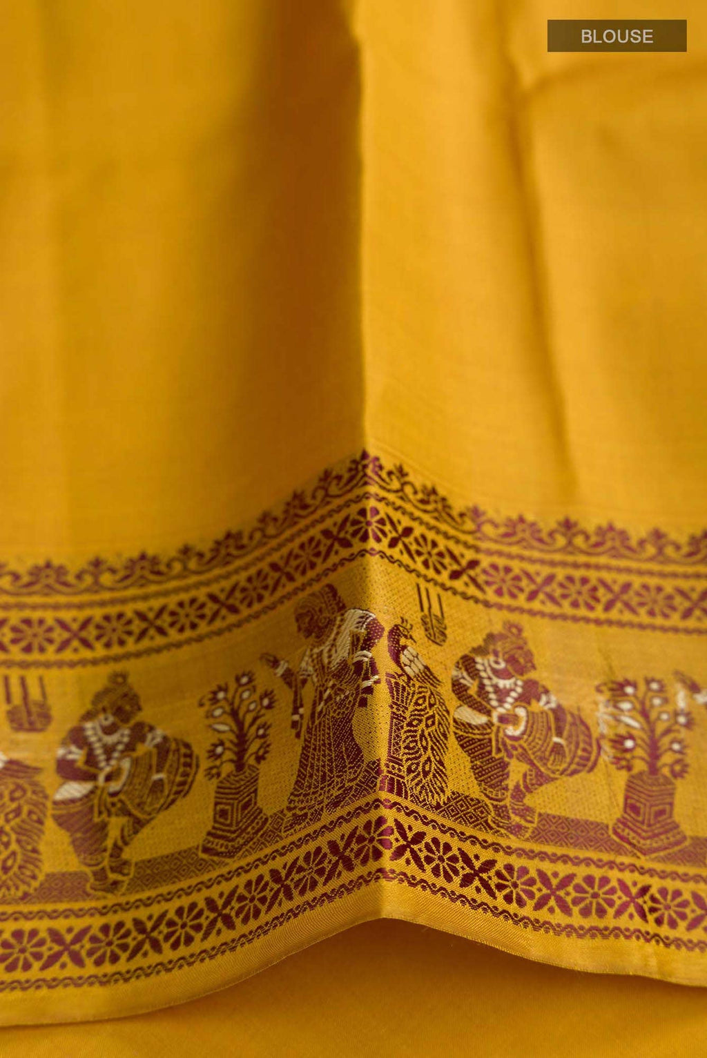 Mustard Baluchari Silk Saree