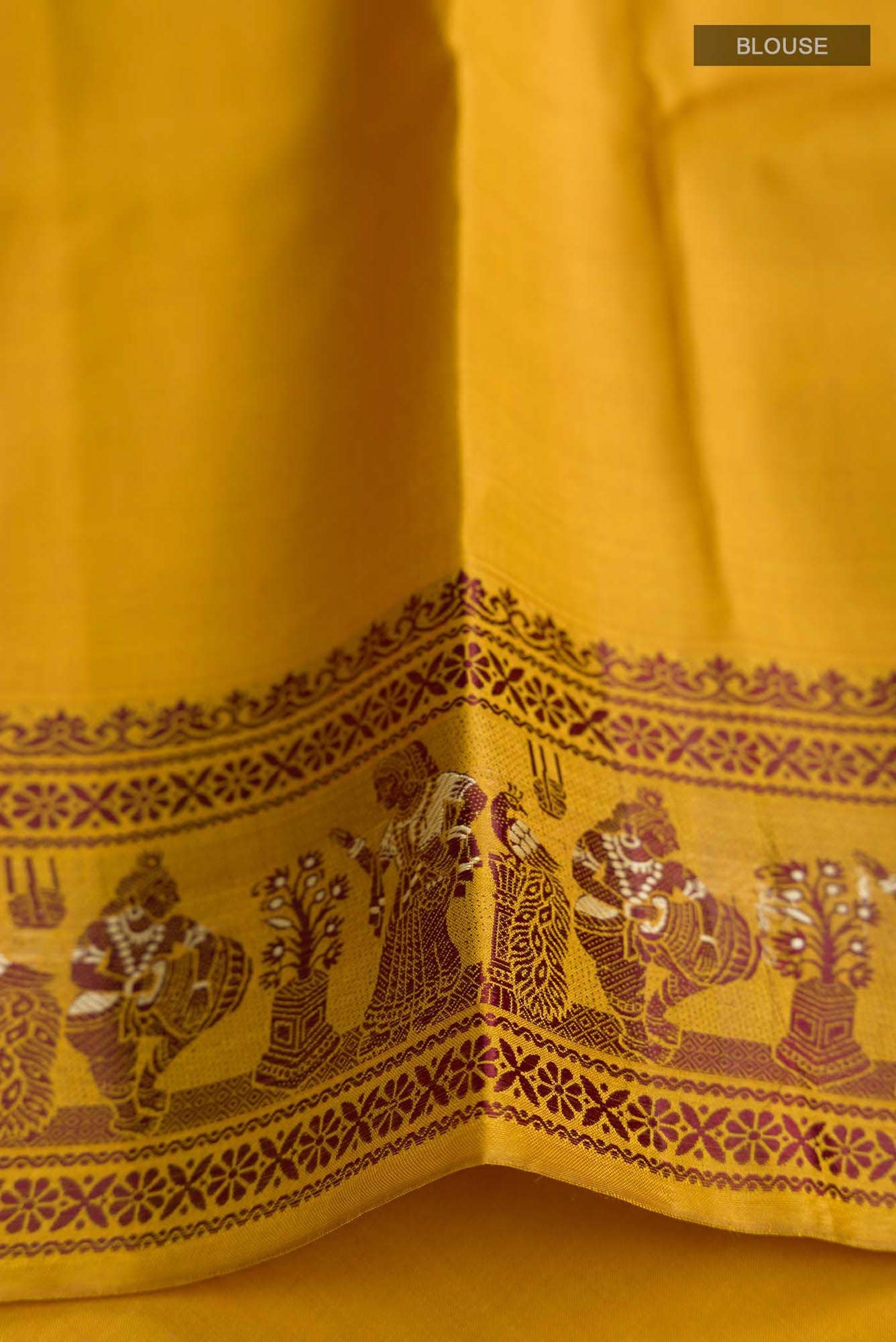Mustard Baluchari Silk Saree