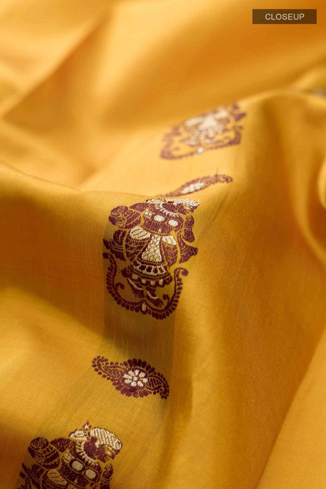 Mustard Baluchari Silk Saree