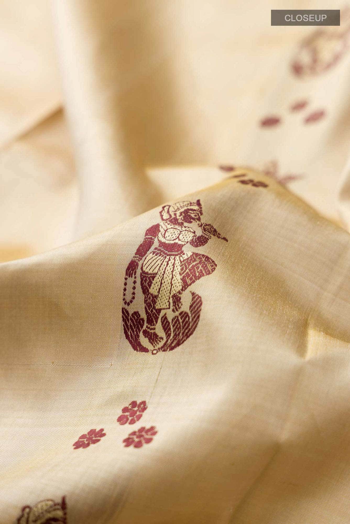 Beige Baluchari Silk Saree