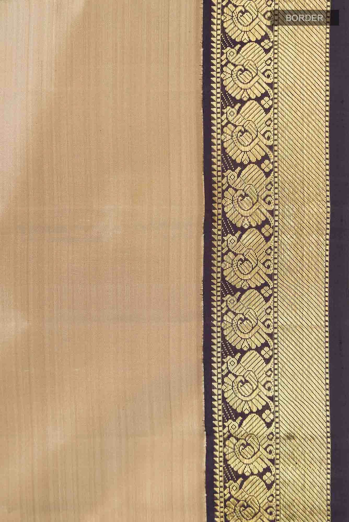 Beige Kanchipuram Silk Saree