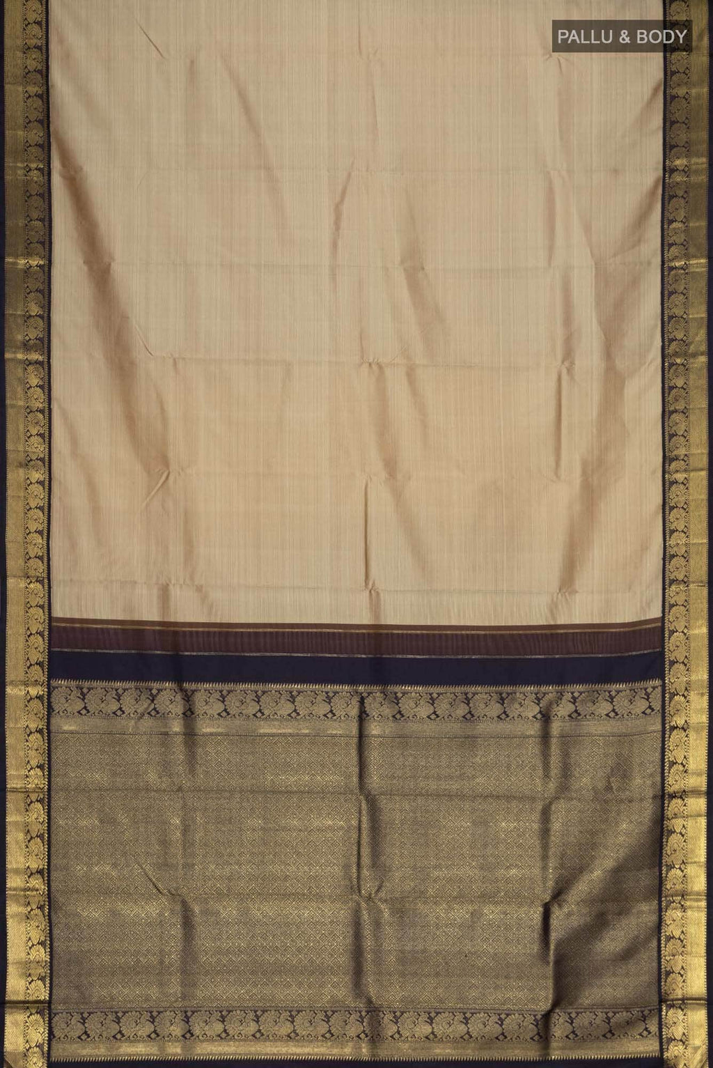 Beige Kanchipuram Silk Saree
