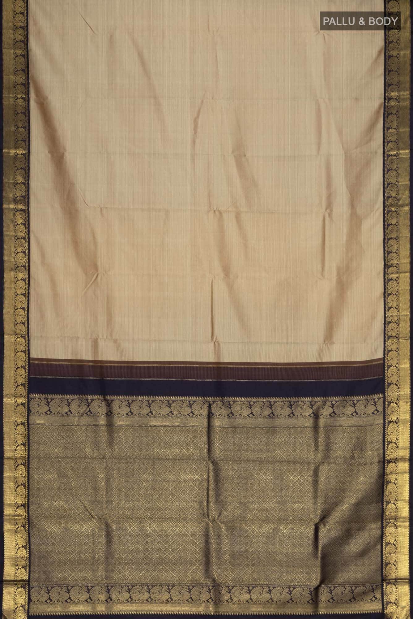Beige Kanchipuram Silk Saree
