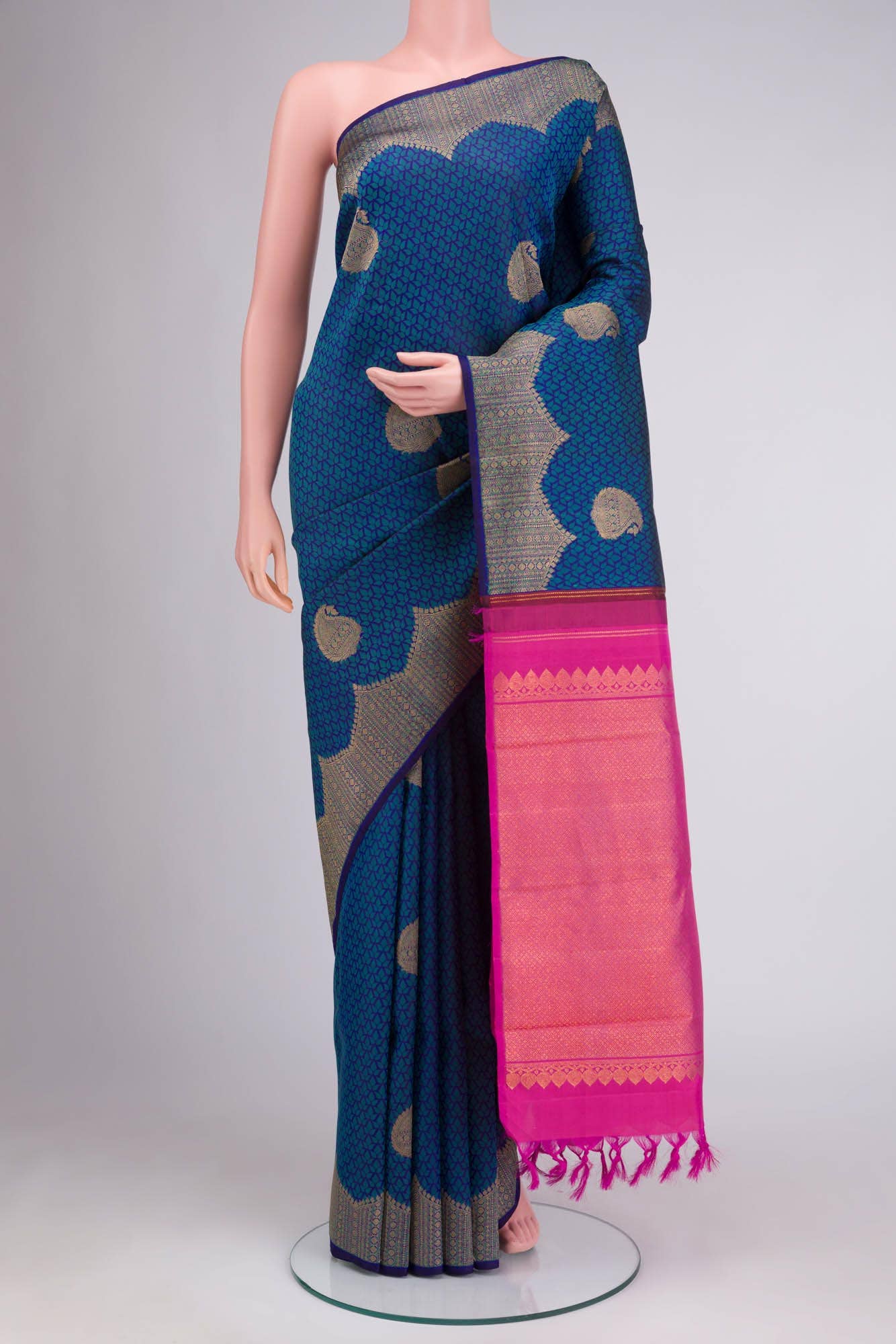 Blue Kanchipuram Silk Saree