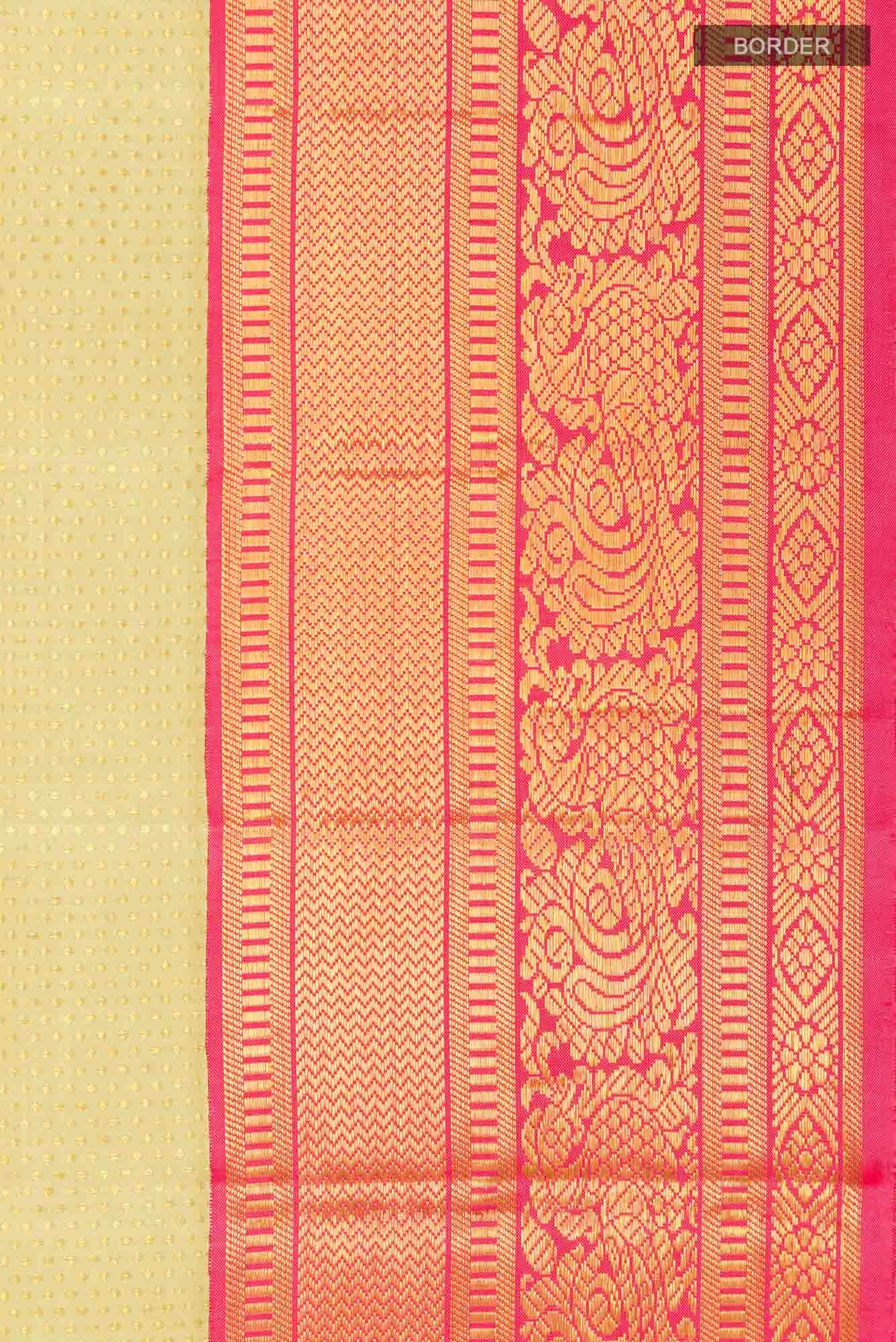 Golden Kanchipuram Silk Saree
