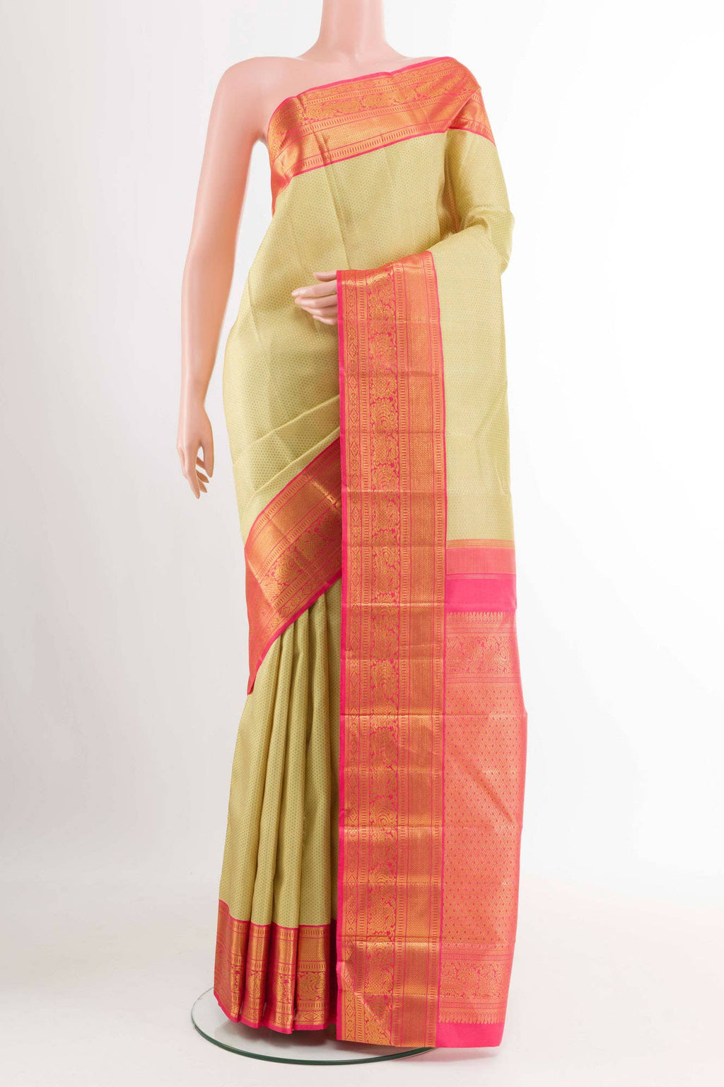 Golden Kanchipuram Silk Saree