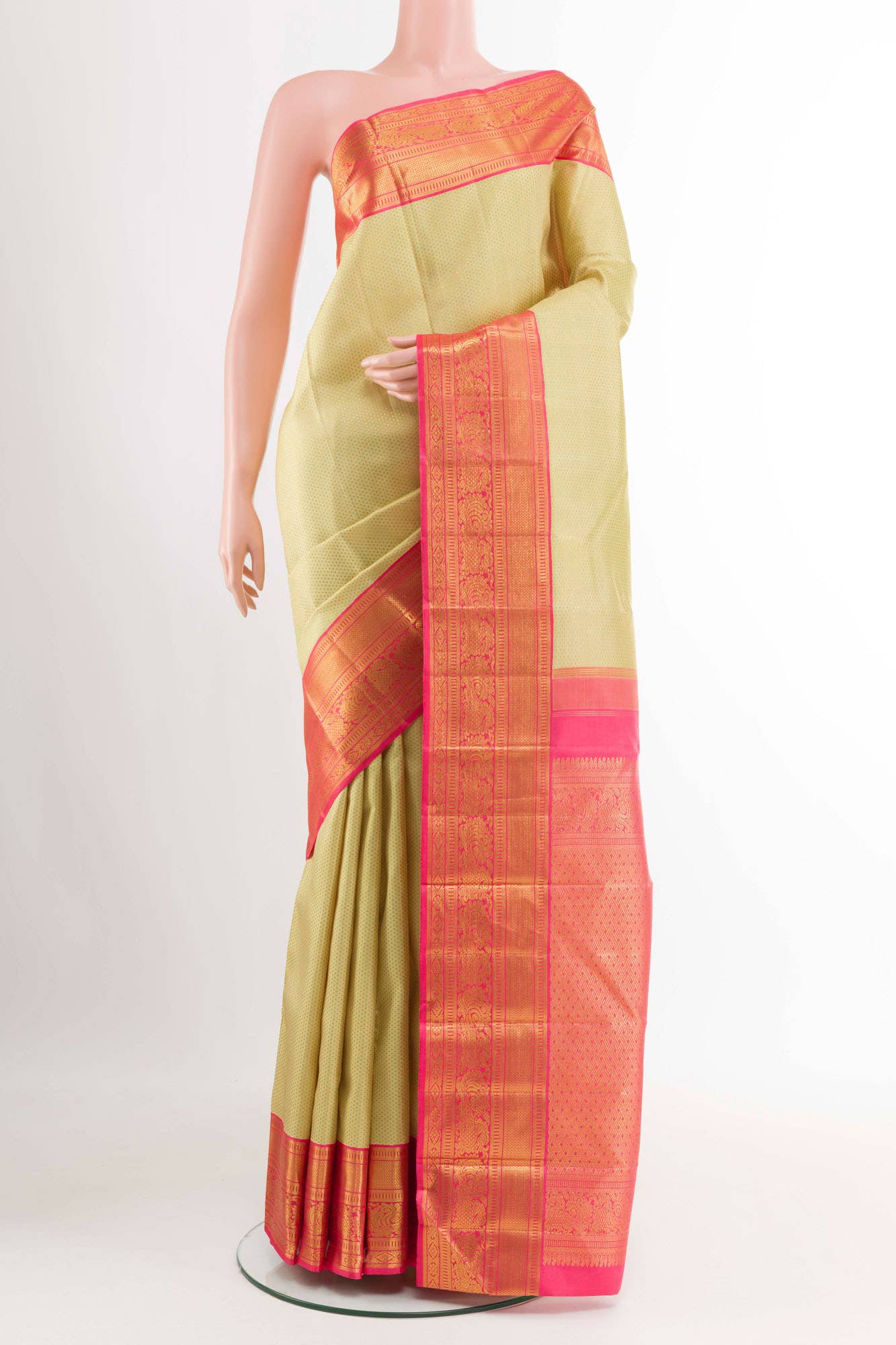 Golden Kanchipuram Silk Saree