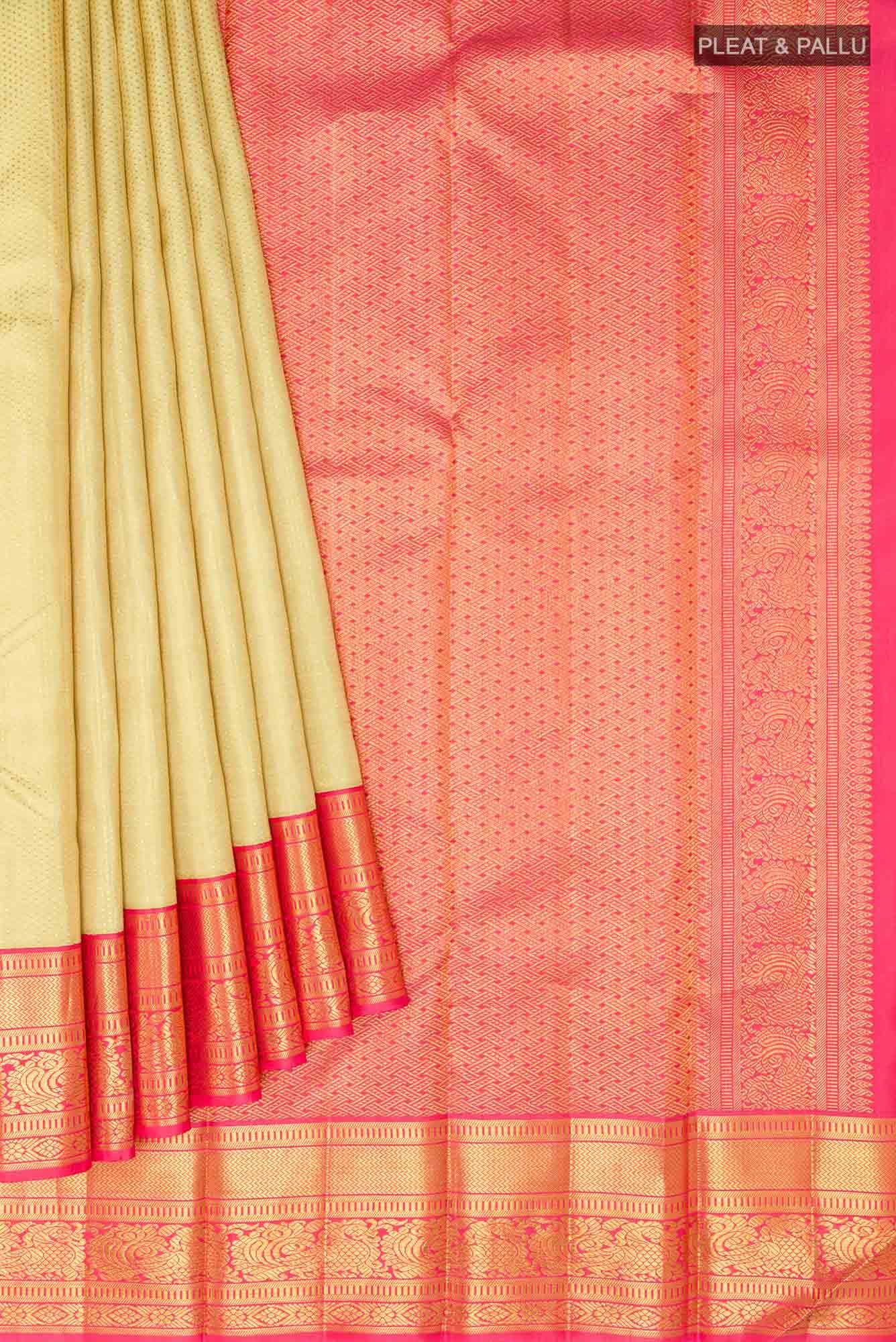 Golden Kanchipuram Silk Saree