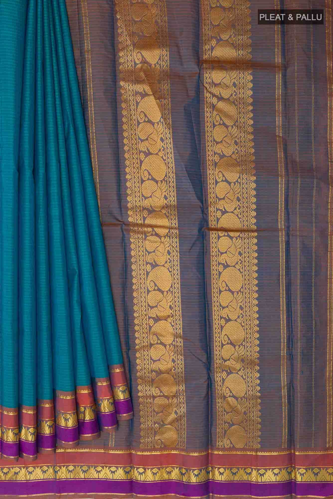 Blue Kanchipuram Silk Saree