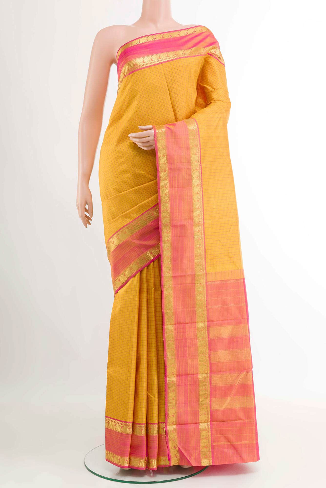 Mustard Kanchipuram Silk Saree